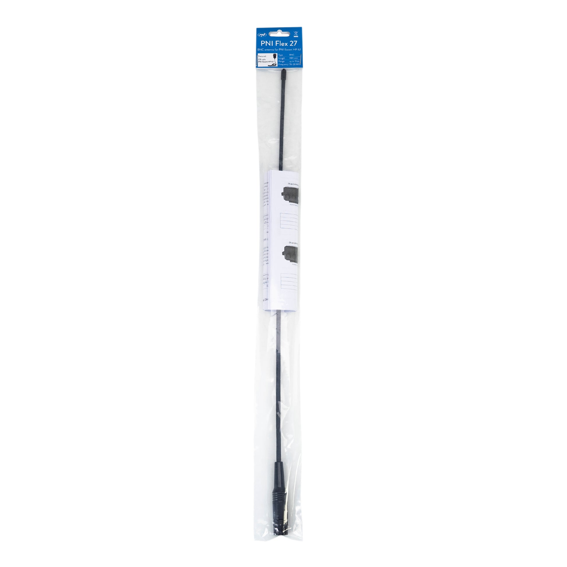 Antena PNI Flex 27 pentru PNI Escort HP 62 lungime 48 cm tip BNC