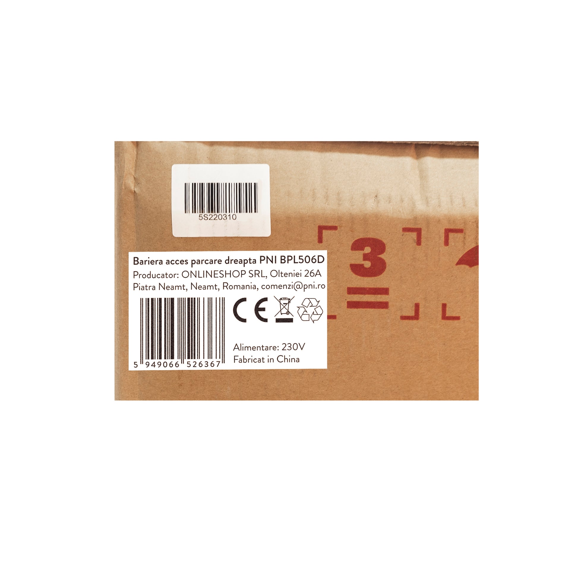 Bariera acces parcare dreapta PNI BPL506D cu Led, lungime bariera 6m, telecomanda inclusa