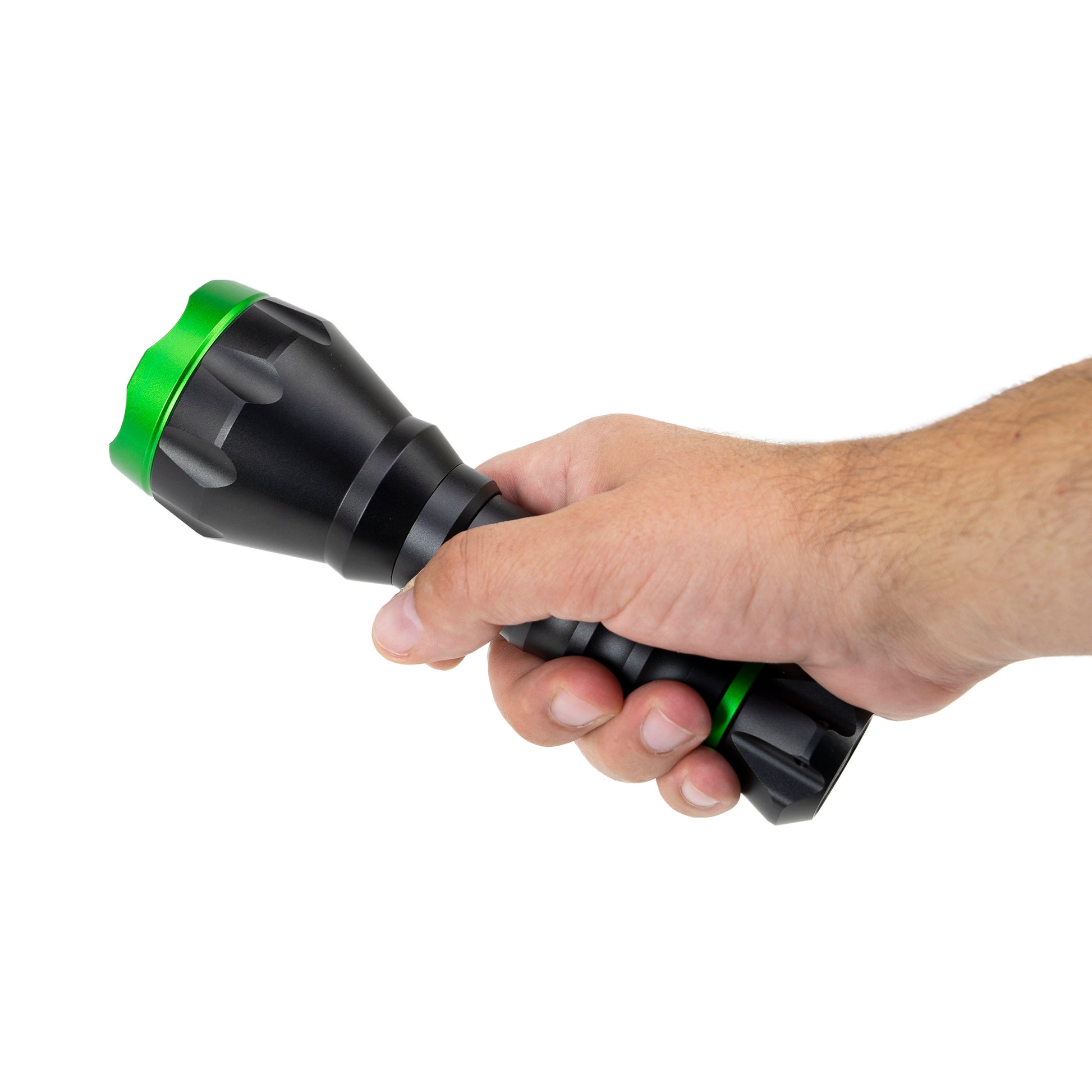 Lanterna PNI Adventure F750 Green Light din aluminiu, LED 10W, 500 lm, pana la 850 m, IP44, acumulator 4000mAh inclus, incarcare prin USB Type-C, lumina verde perfecta la vanatoare