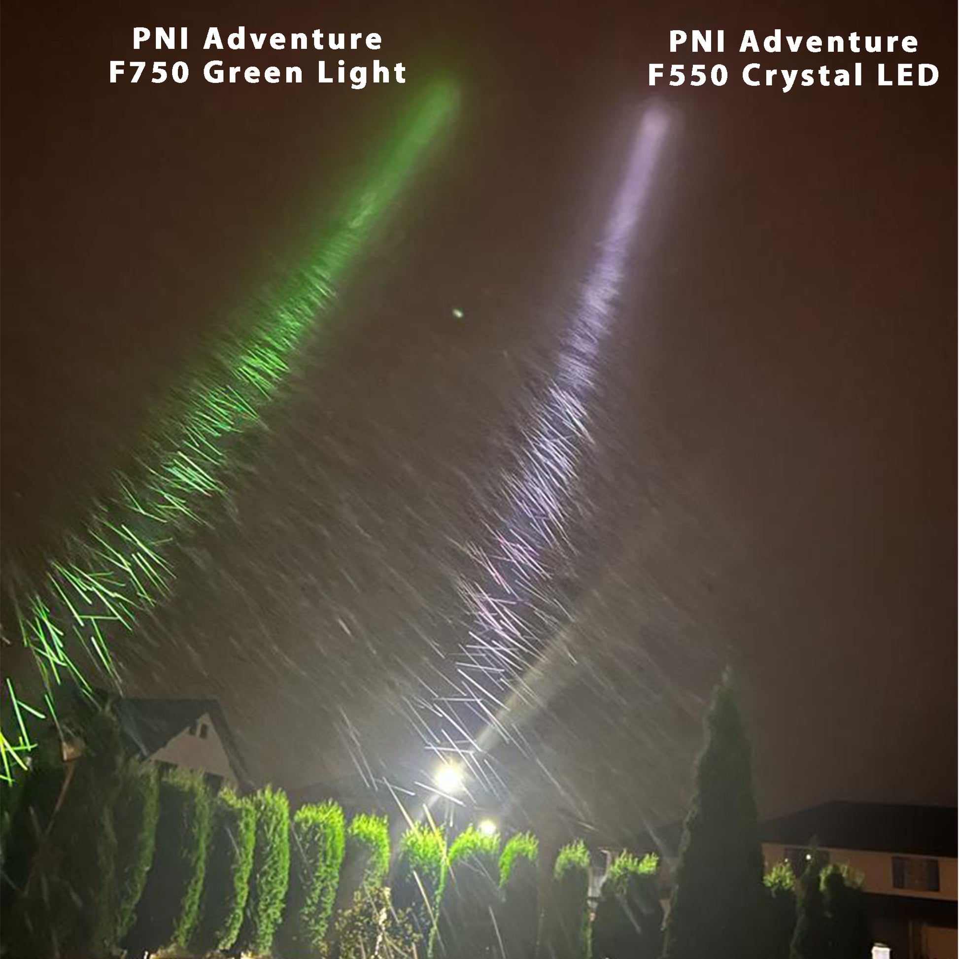 Lanterna PNI Adventure F750 Green Light din aluminiu, LED 10W, 500 lm, pana la 850 m, IP44, acumulator 4000mAh inclus, incarcare prin USB Type-C, lumina verde perfecta la vanatoare