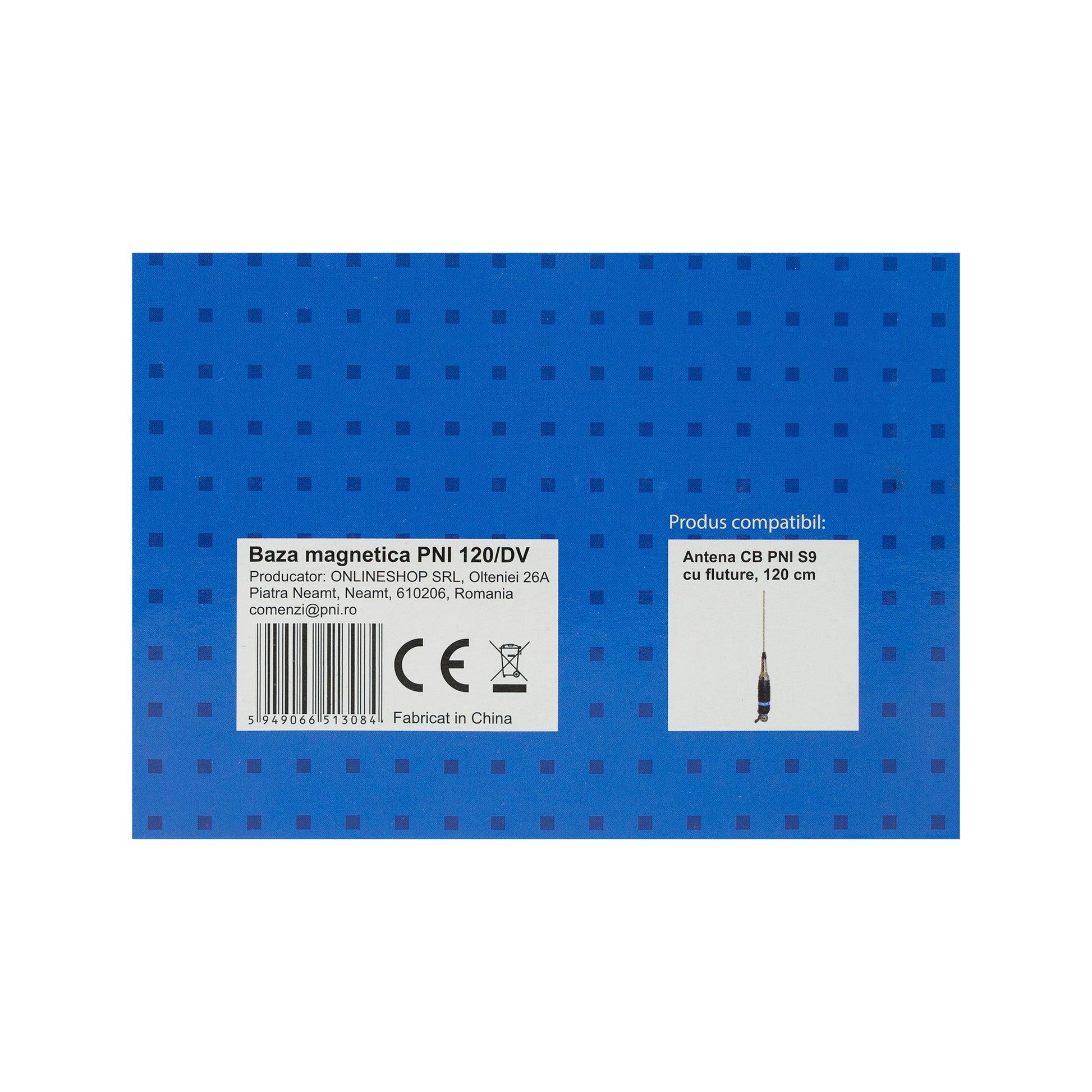 Baza magnetica PNI 120/DV 125mm contine cablu 4m si mufa PL259