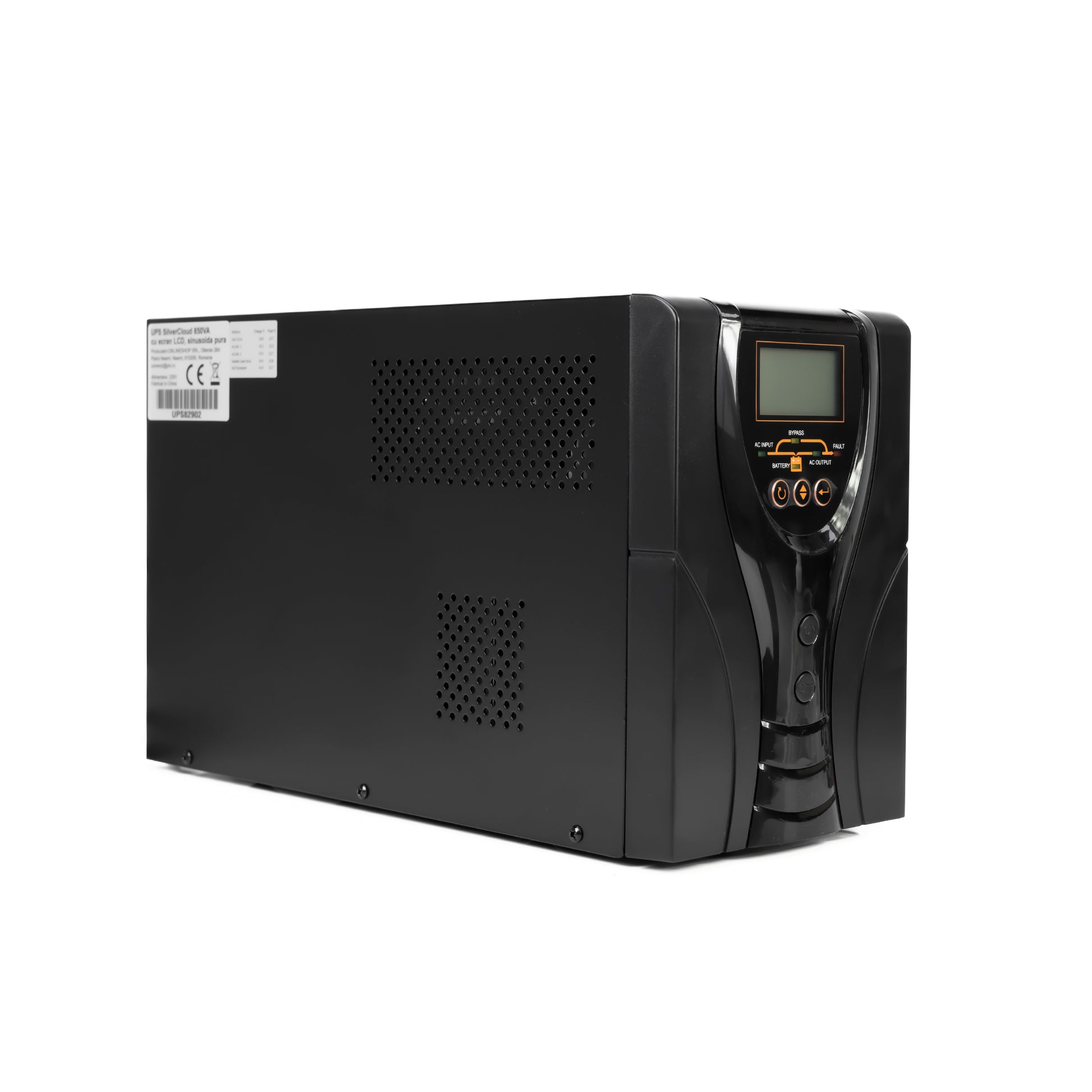 UPS SilverCloud 850VA cu ecran LCD sinusoida pura pentru centrale termice