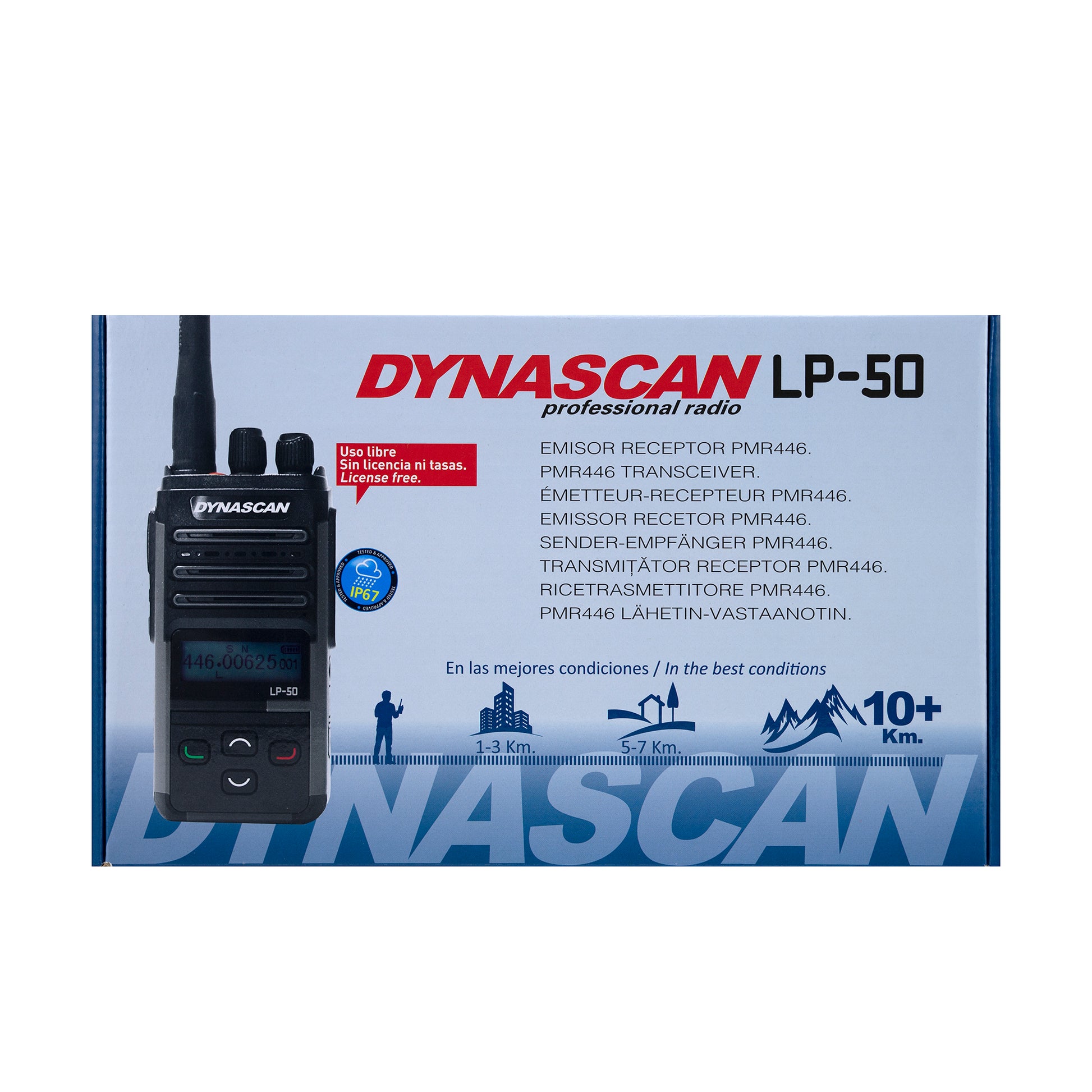 Statie radio portabila PMR Dynascan LP-50, 16CH, Scan, Vox, CTCSS, DCS, acumulator 2000mAh, IP67