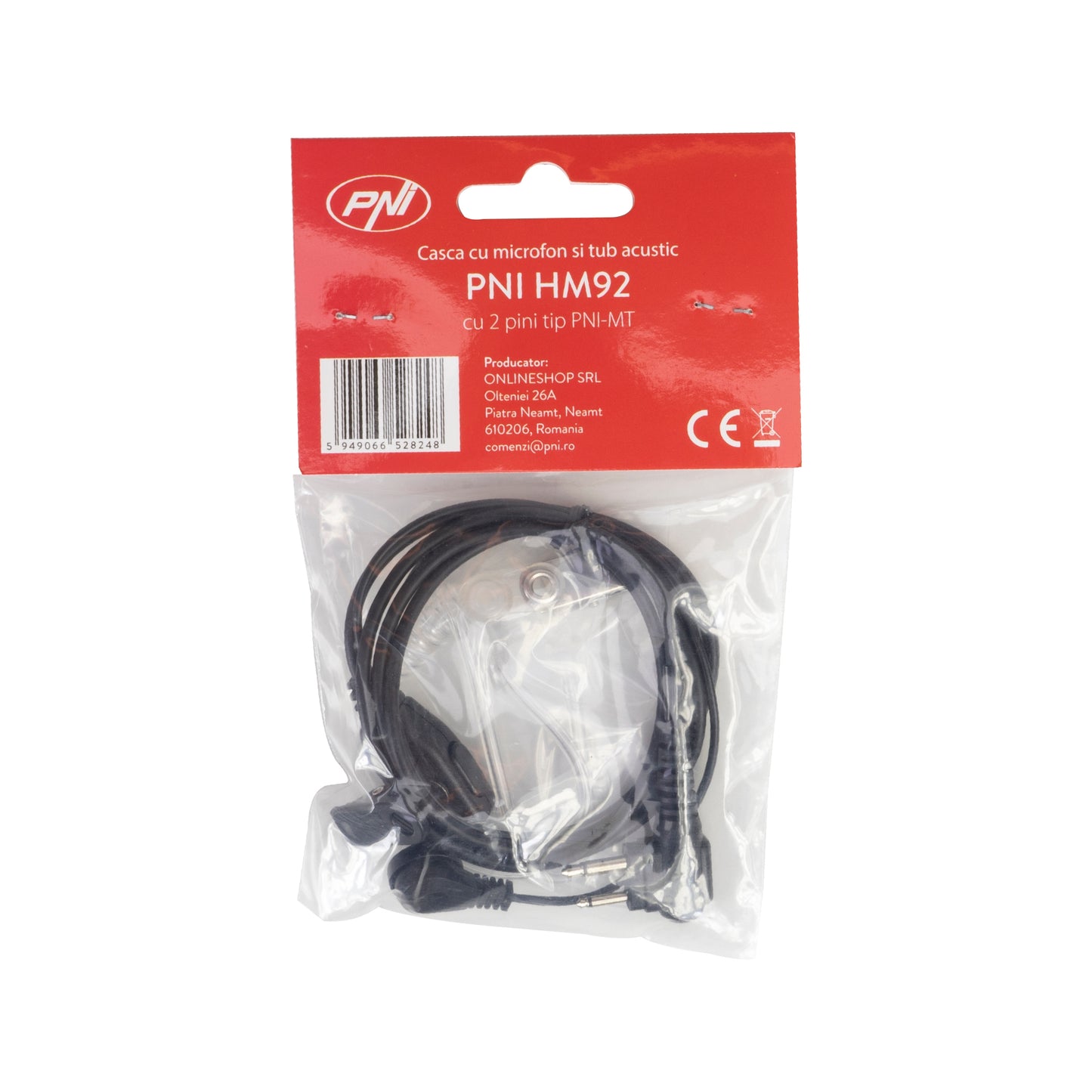 Casca cu microfon si tub acustic PNI HM92 cu 2 pini mufa PNI-MT