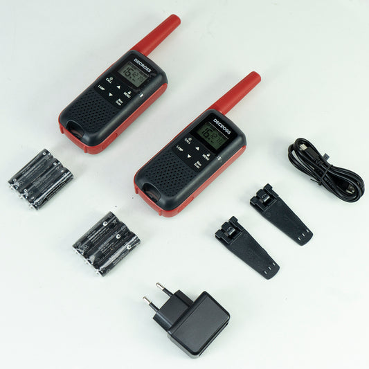 Statie radio portabila PMR PNI Decross DC63, 446MHz, 0.5W, 16CH, 1000mAh NiMH, IPx4, set 2 bucati