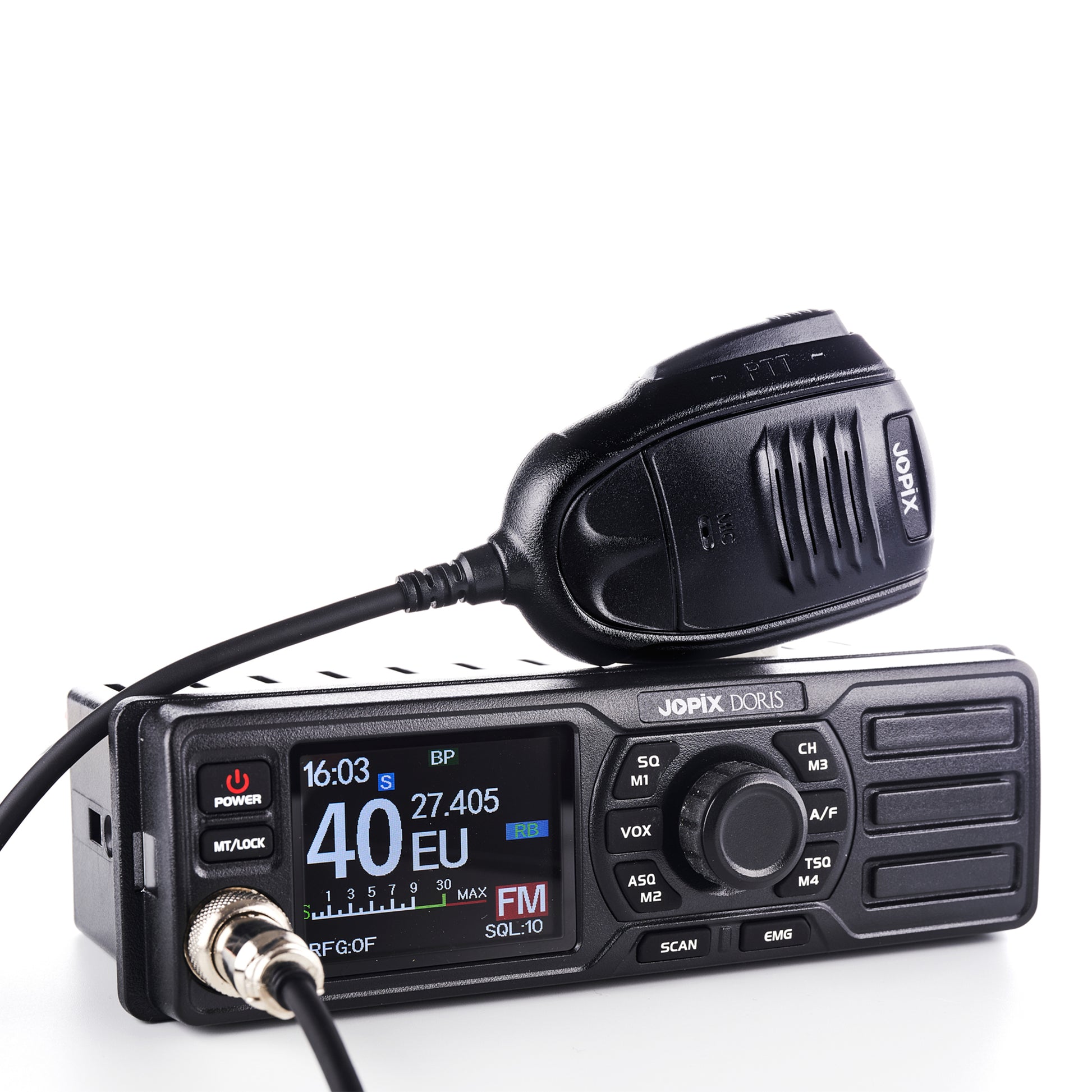Statie radio CB JOPIX Doris 40CH, AM/FM, 4W, ASQ, Roger Beep, VOX, 12-24V
