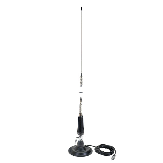 Antena CB PNI LED 850 rabatabila cu baza magnetica 145 mm, 85 cm lungime, 26-28 MHz, 300 Watt, ilumineaza in timpul emisiei, tip filet PL, fara accesorii