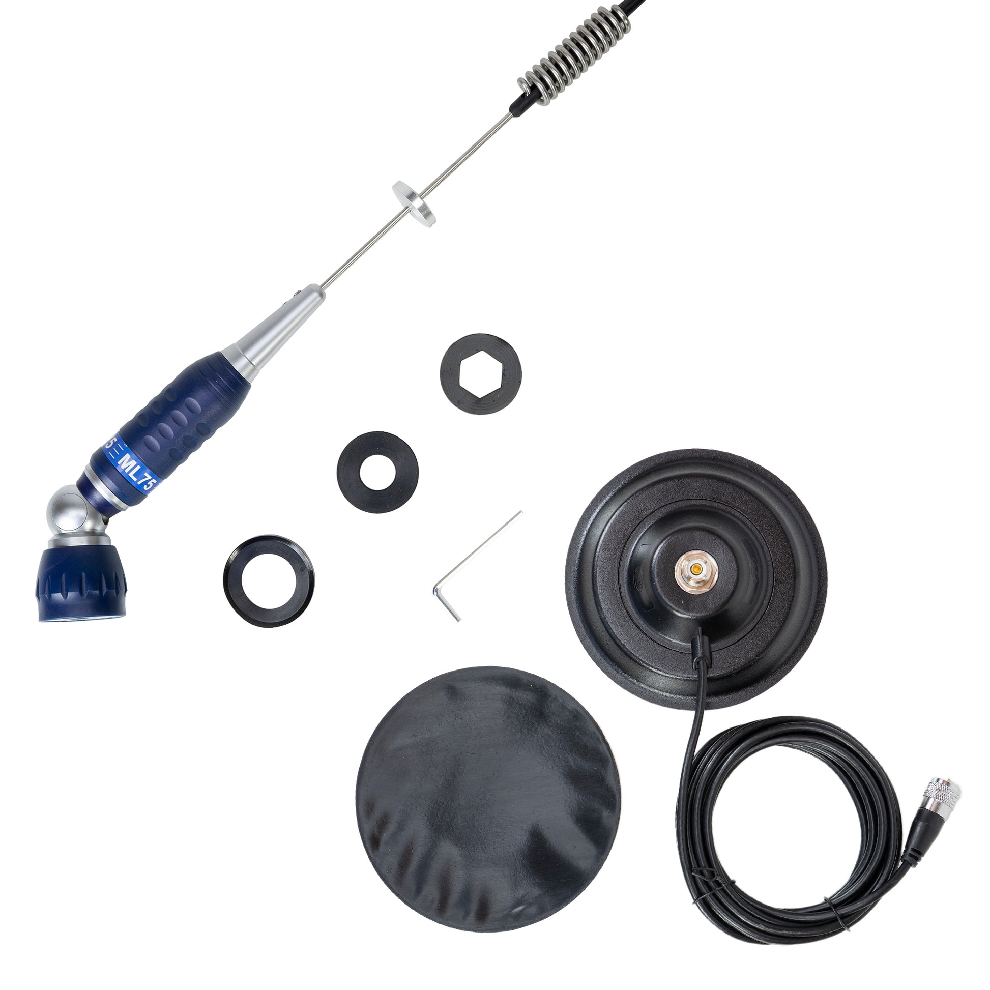 Antena CB PNI ML75, rabatabila, 26-28MHz, 300W cu baza magnetica inclusa, lungime 90cm