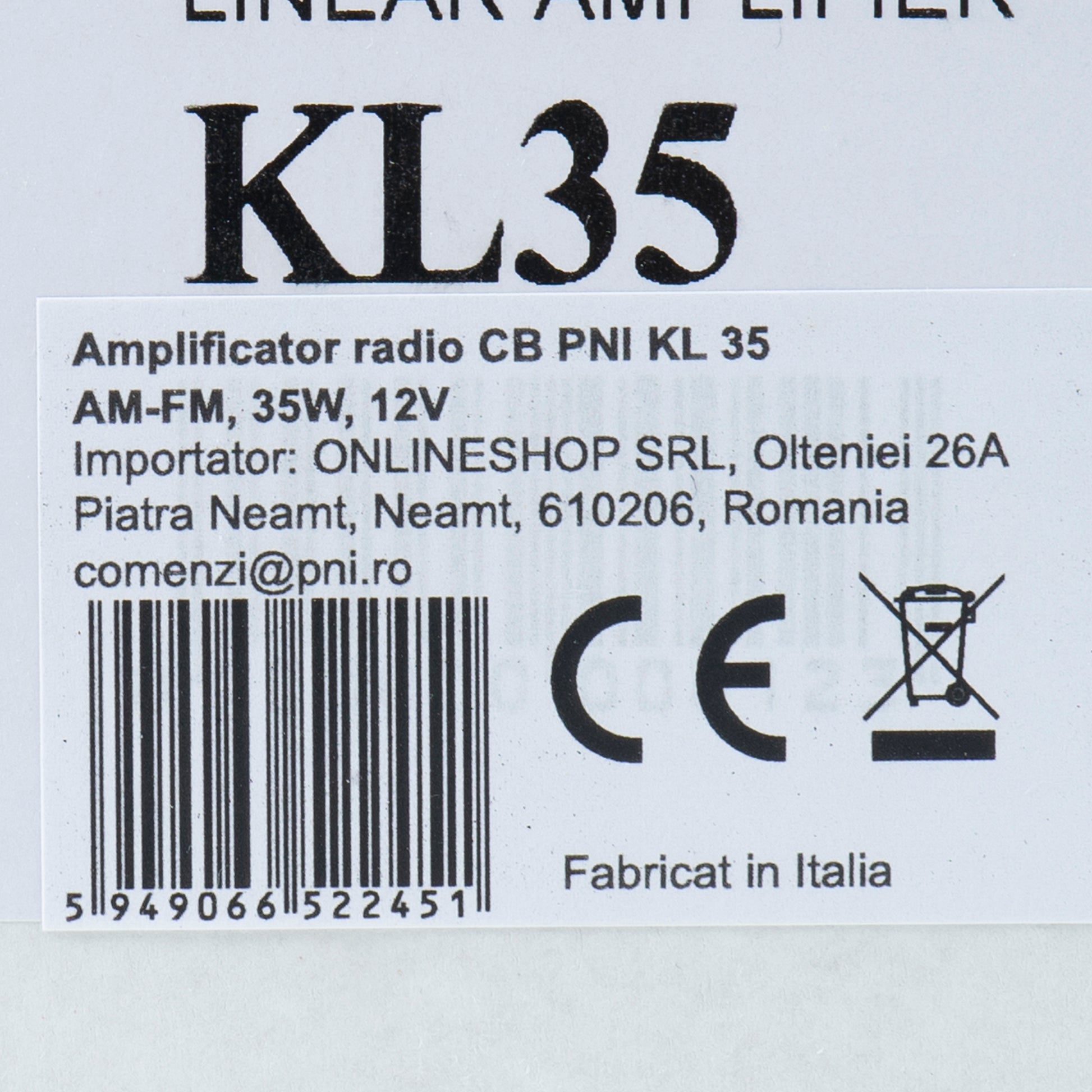 Amplificator radio CB PNI KL 35, AM-FM, 35W, 12V