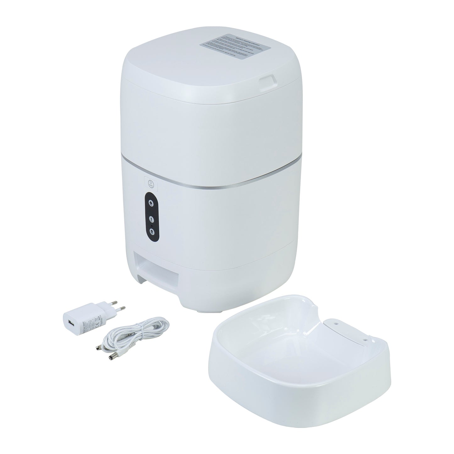 Hranitoare inteligenta de mancare PNI MyPet PT033PF pentru animale de casa, WiFi, 3 litri, programabil din aplicatia dedicata Tuya Smart, integrare in scenarii si automatizari smart cu alte produse compatibile Tuya
