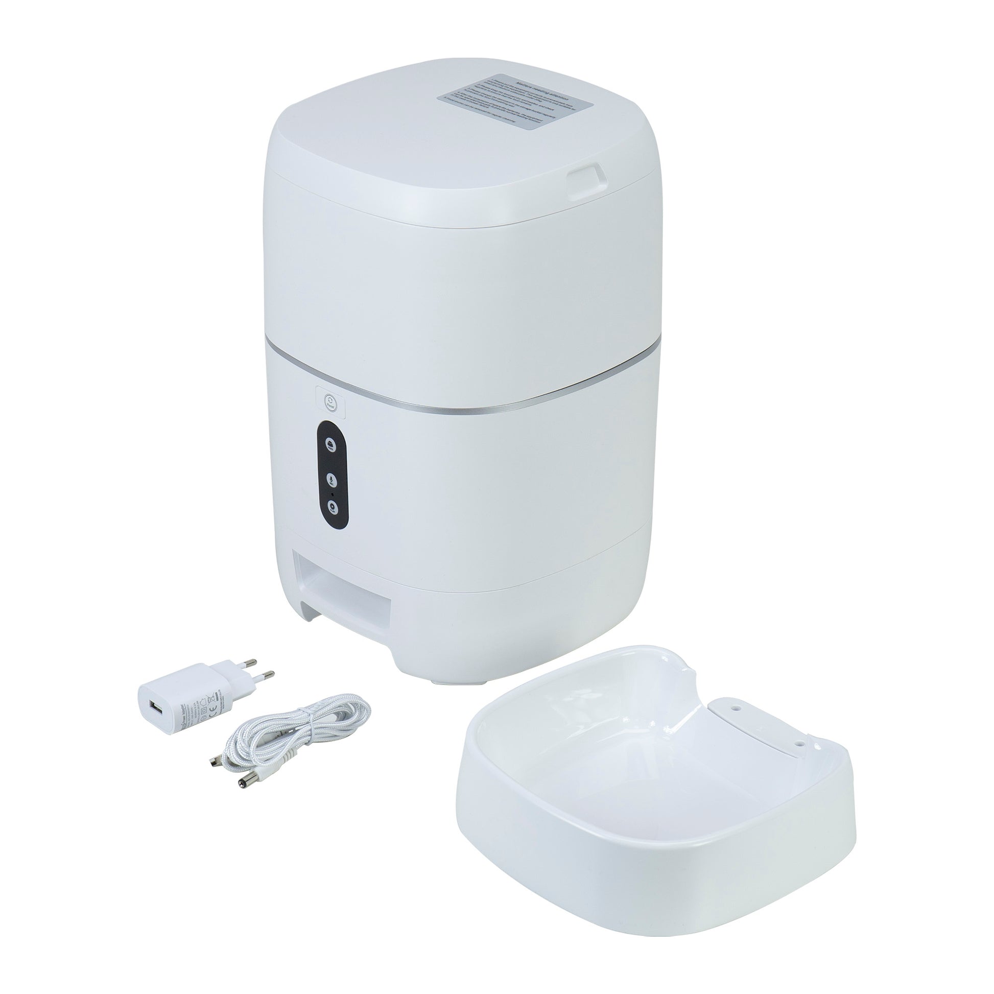 Hranitoare inteligenta de mancare PNI MyPet PT033PF pentru animale de casa, WiFi, 3 litri, programabil din aplicatia dedicata Tuya Smart, integrare in scenarii si automatizari smart cu alte produse compatibile Tuya