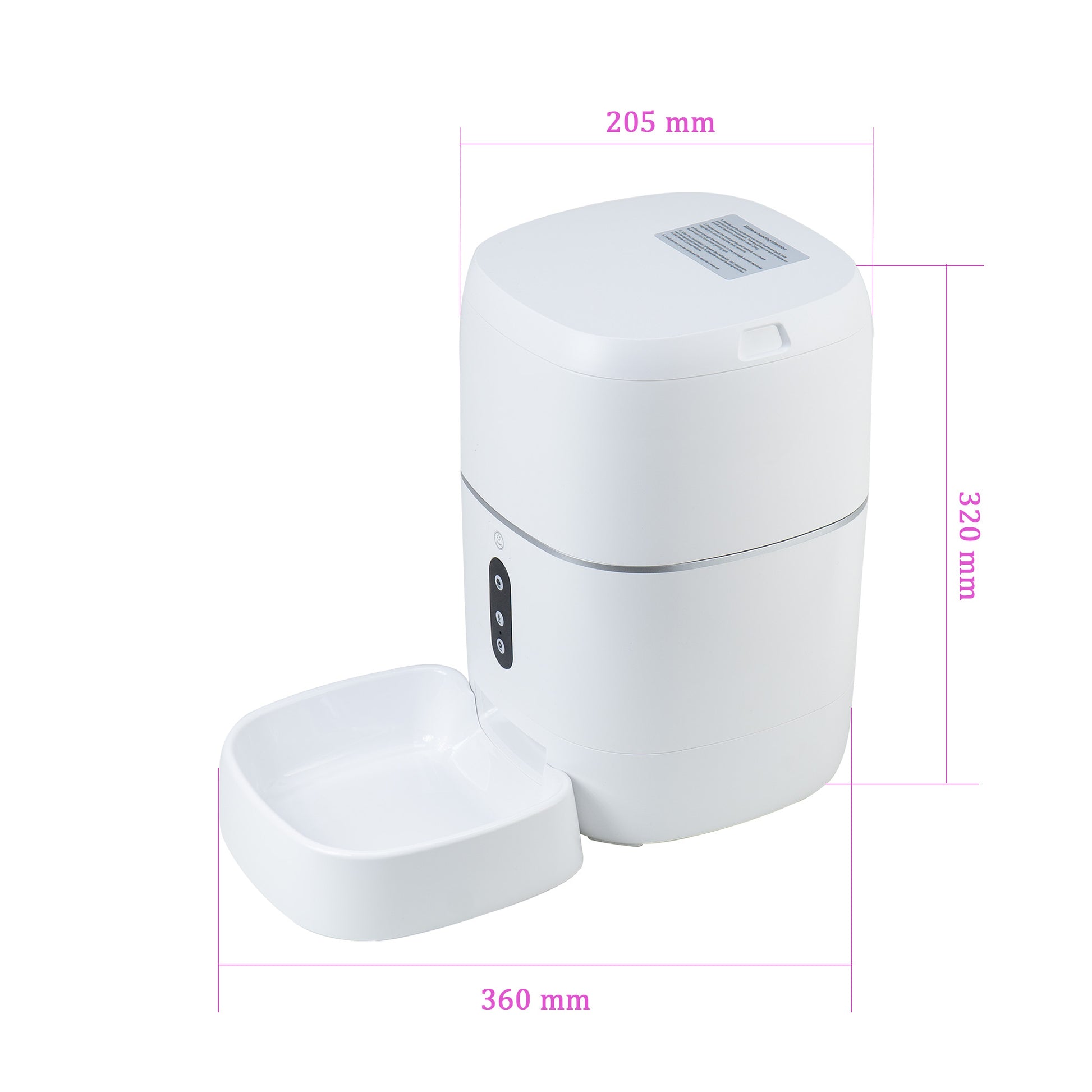 Hranitoare inteligenta de mancare PNI MyPet PT033PF pentru animale de casa, WiFi, 3 litri, programabil din aplicatia dedicata Tuya Smart, integrare in scenarii si automatizari smart cu alte produse compatibile Tuya