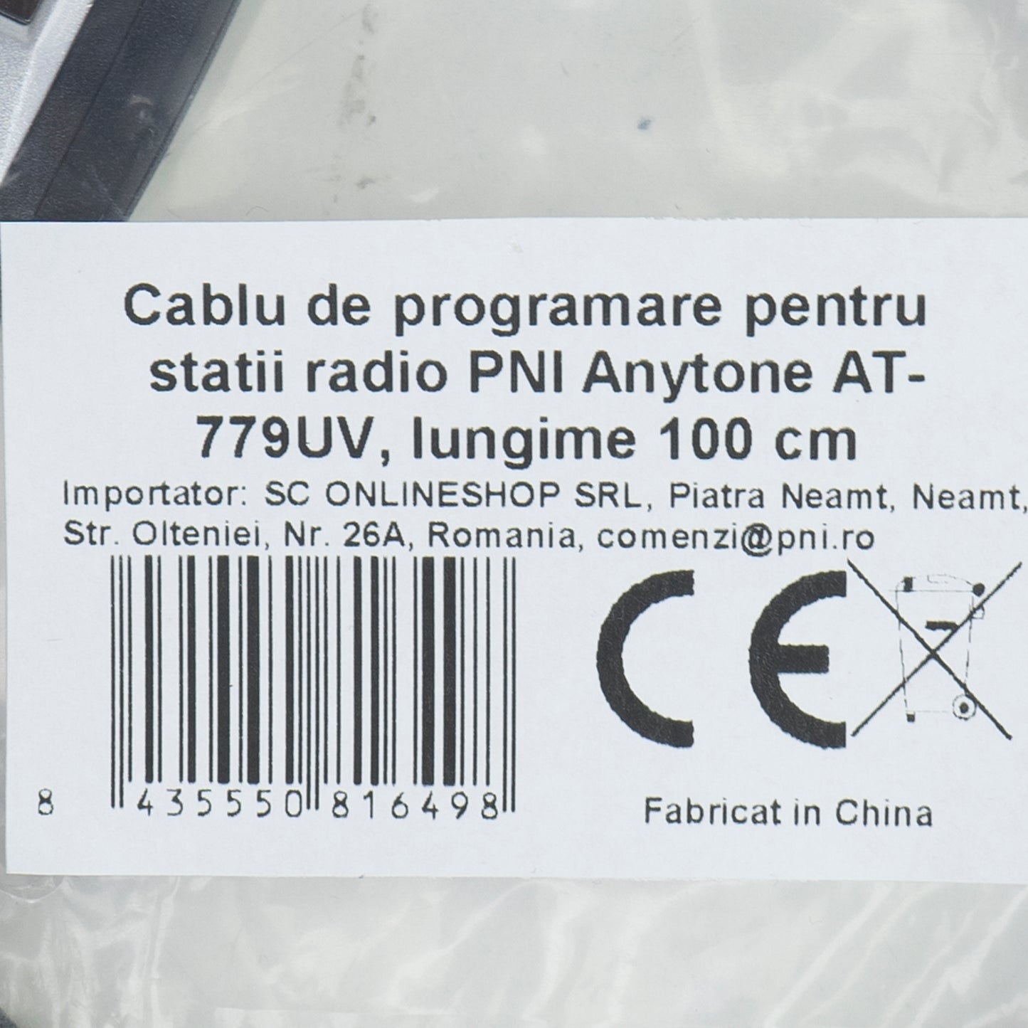 Cablu de programare pentru statii radio PNI Anytone AT-779UV, lungime 100 cm mufa RJ45