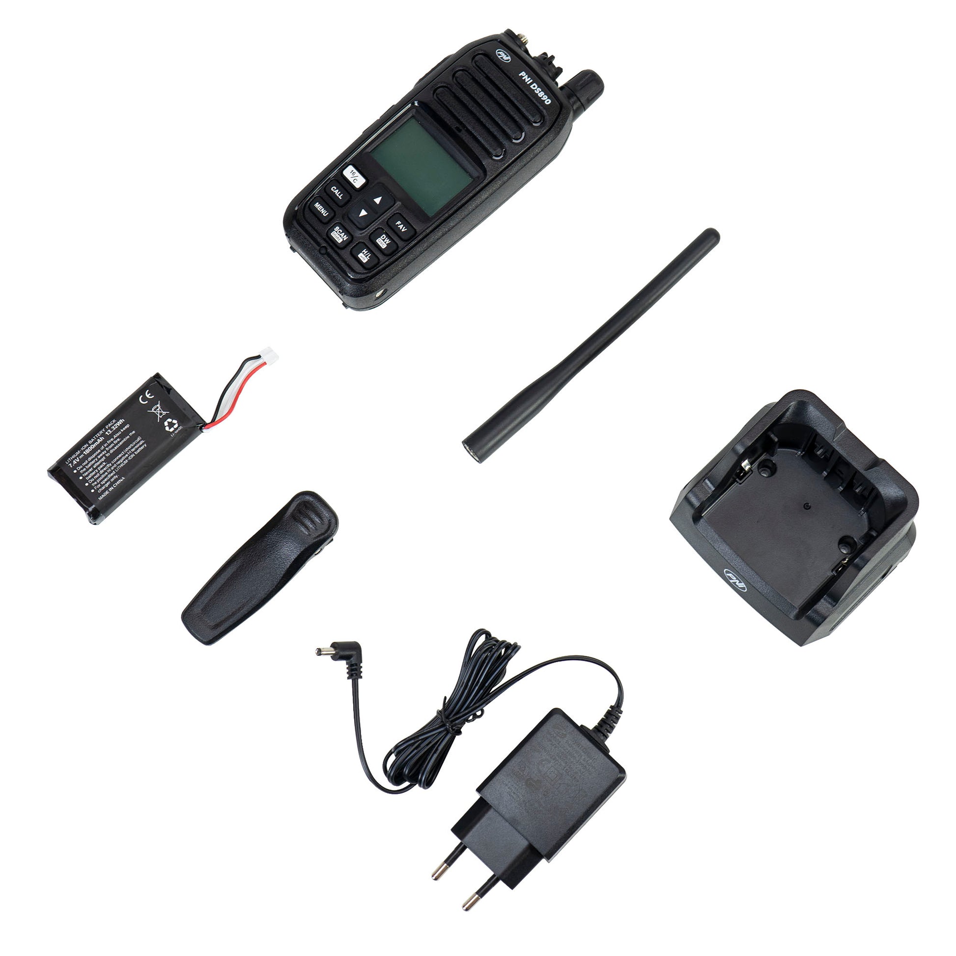 Statie radio maritima portabila PNI DS890 88 canale, 10 canale meteo, Squelch reglabil, Roger Beep, Dual Watch, Scan, Call, NRC, acumulator 1800mAh, IP67