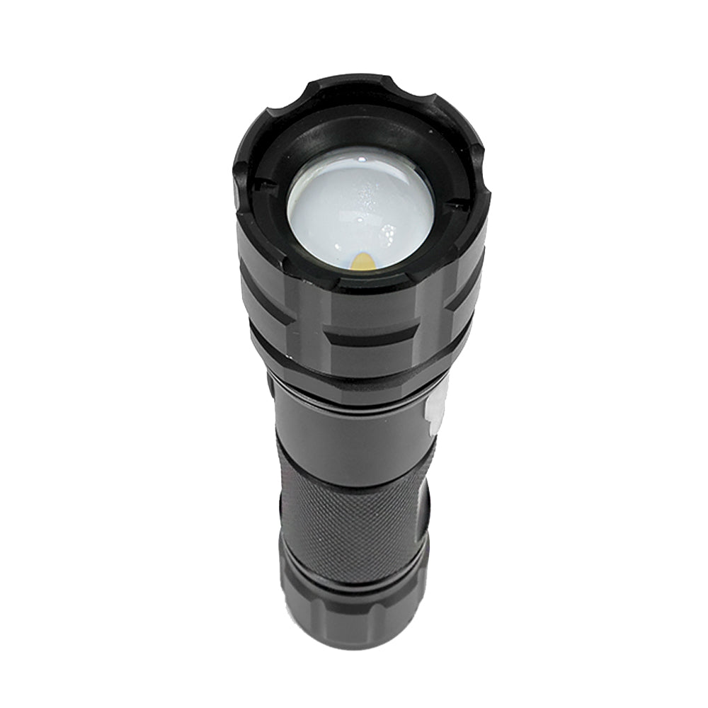 Pachet lanterna PNI Adventure F10 din aluminiu cu LED 6W, 500lm pana la 200m focus, cu acumulator si alimentator PNI CHG300 cu port USB C, QC3.0, PD3.0, PPS si port USB-A, 30W