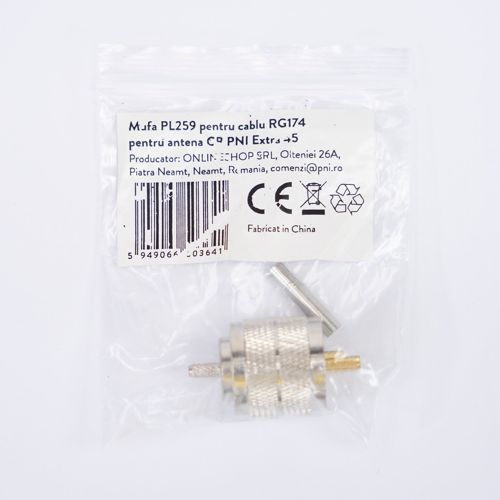 Mufa PL259 pentru cablu RG174 pentru antena CB PNI Extra 45