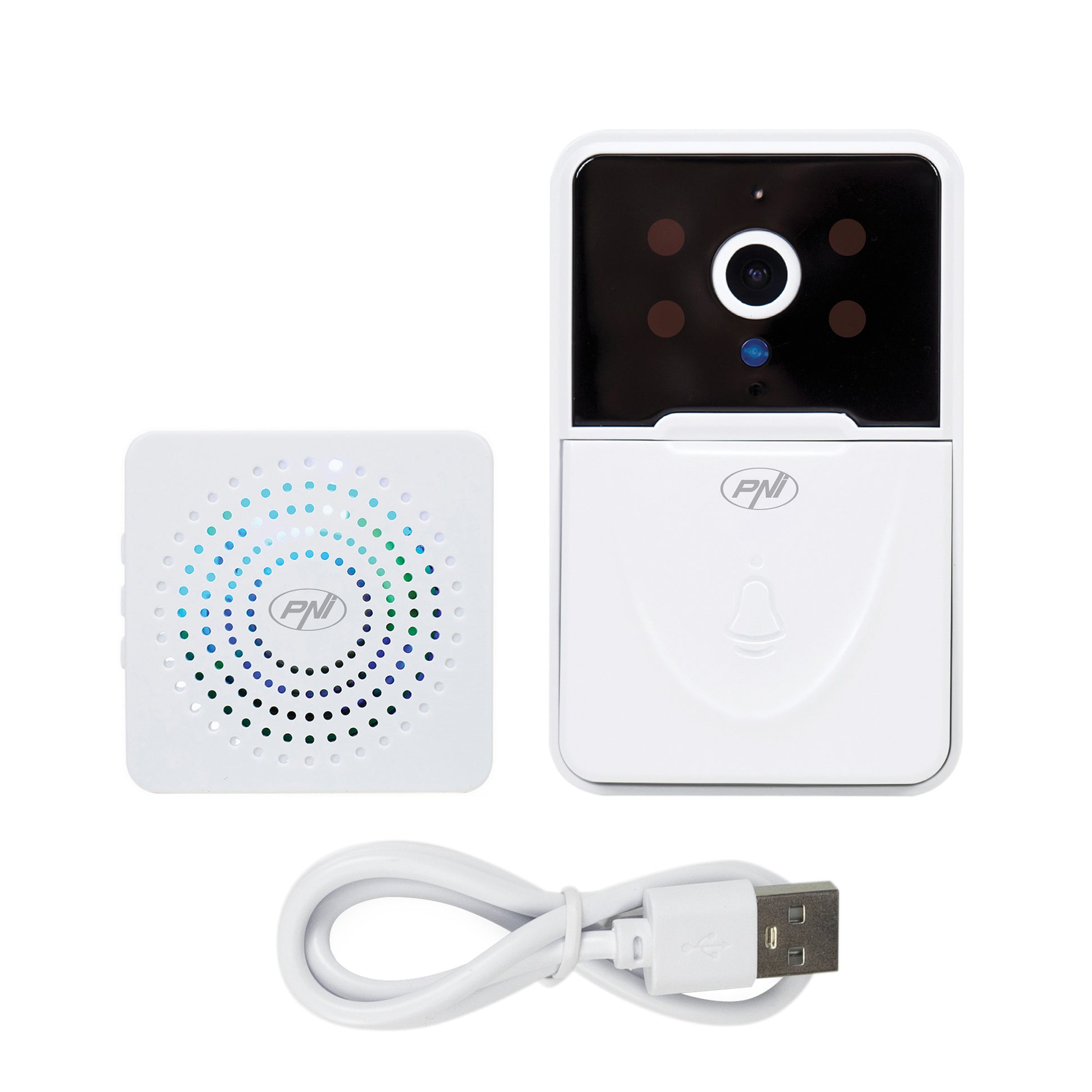 Sonerie video PNI Safe House IDB10, WiFi, control din Tuya, vizibilitate nocturna, selectie ton apel, control volum