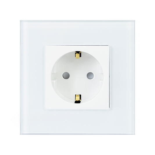 Priza simpla incastrabila PNI WP102 cu rama din sticla