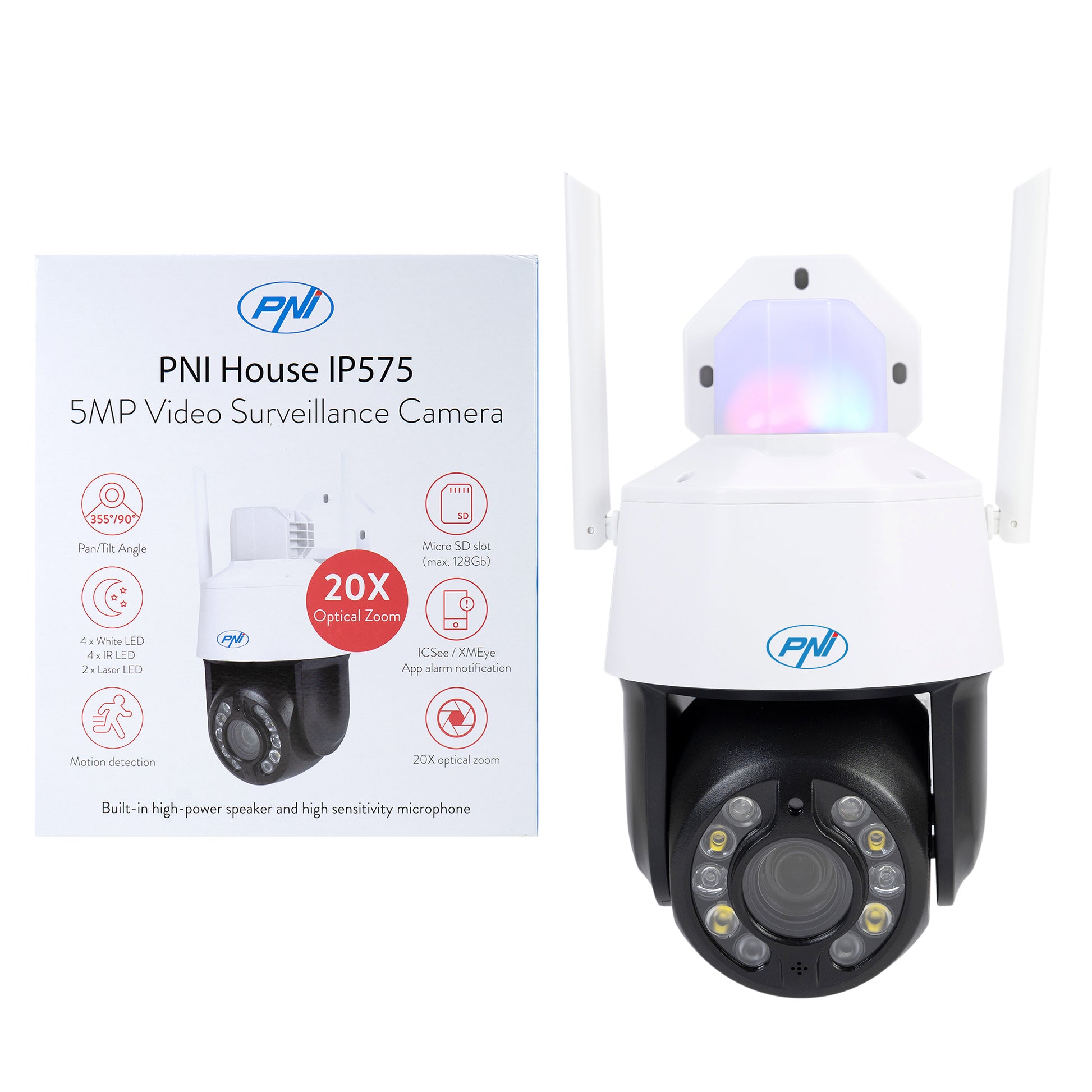 Camera supraveghere video PNI House IP575 5MP WiFi cu IP, zoom optic 20x, lentila varifocala