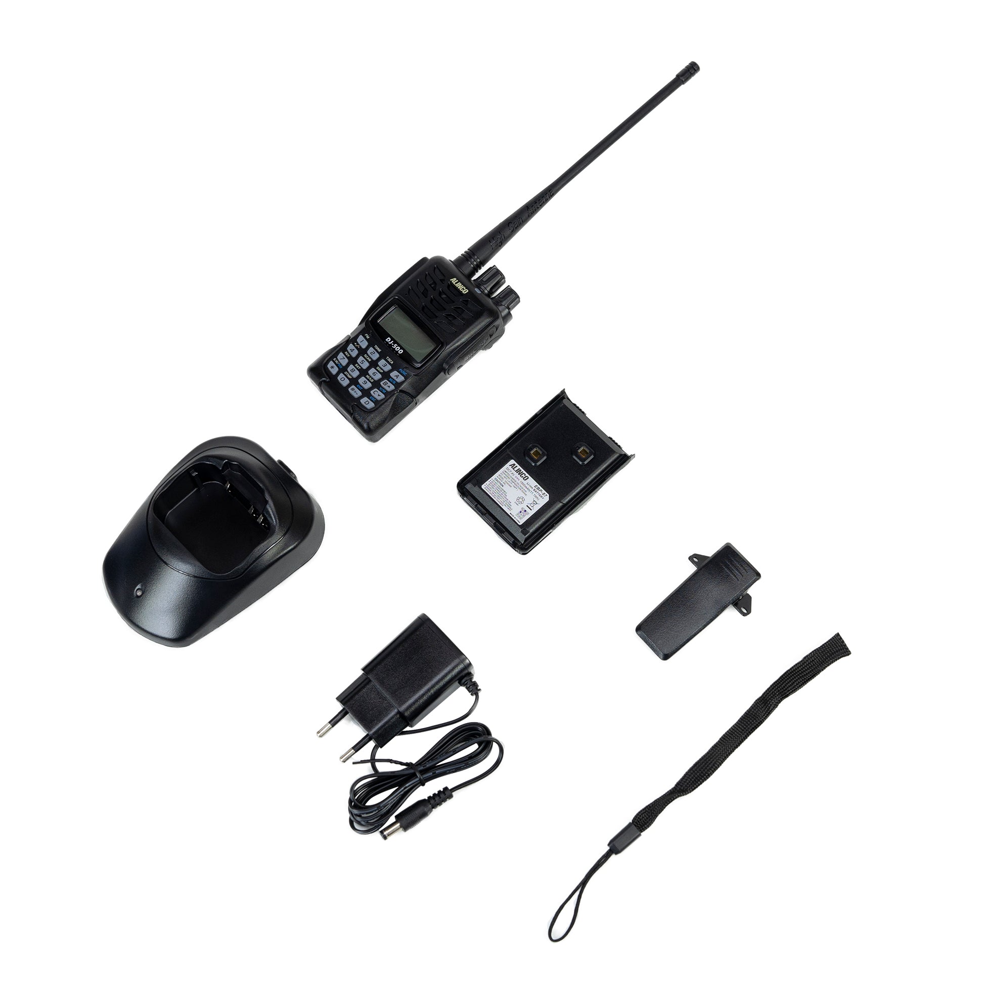 Statie radio VHF/UHF portabila PNI Alinco DJ-500-E, putere reglabila, 200CH, 1500mAh, Talk Around, VOX, TOT, CTCSS, DCS, radio FM