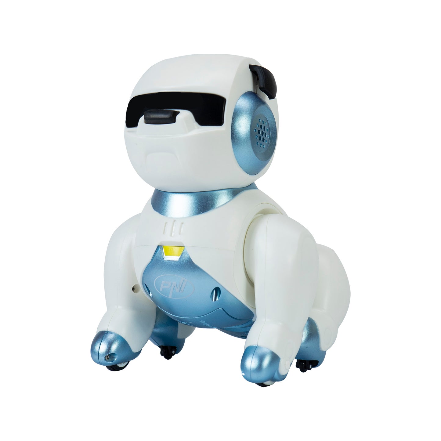 Robot inteligent interactiv PNI Robo Dog, control vocal, butoane tactile, alb-albastru, acumulator inclus 3.7V 350mAh