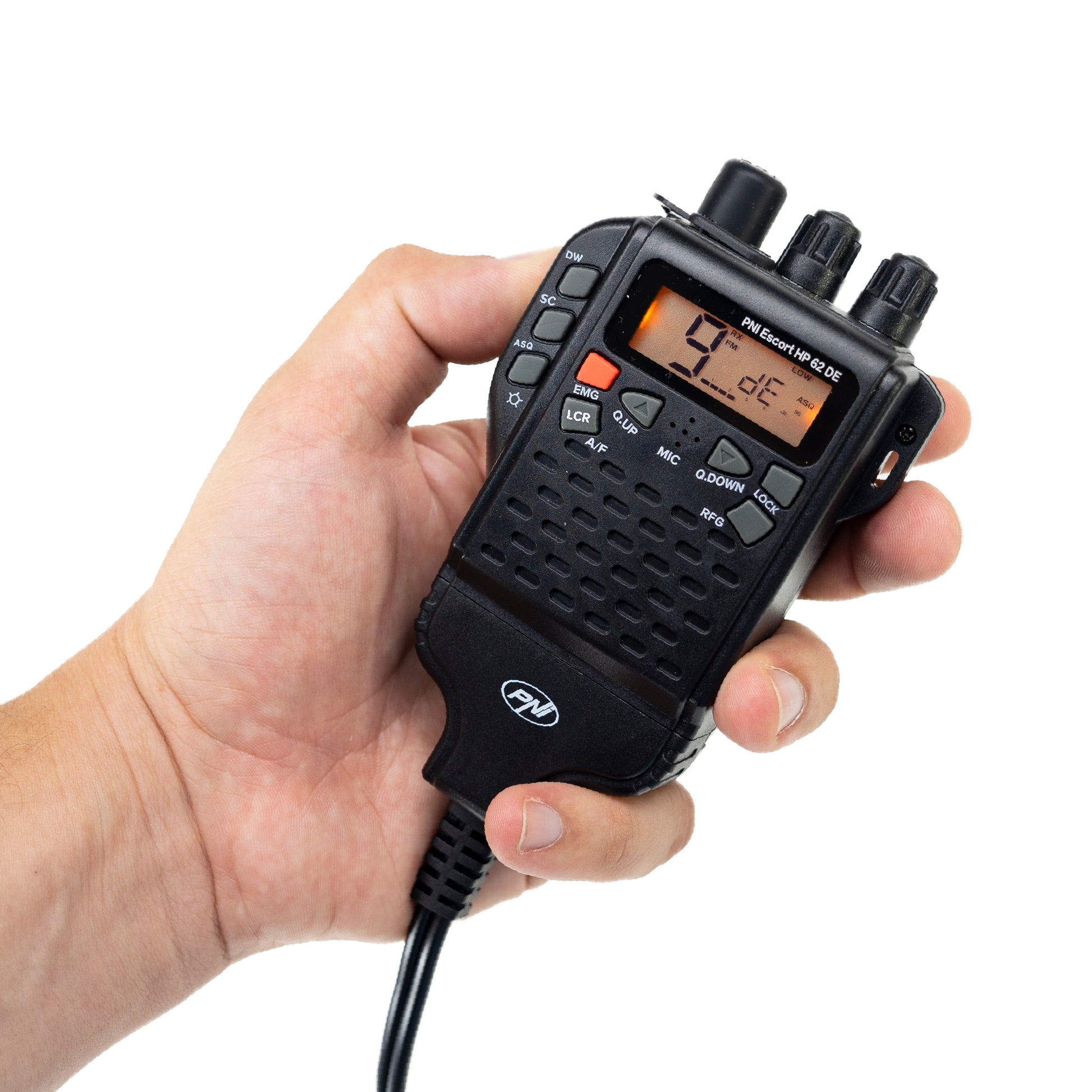 Statie radio CB portabila PNI Escort HP 62DE German version, multi standard, 4W, 12V, AM-FM, ASQ reglabil pe 5 niveluri, RF Gain pe 9 niveluri, Dual Watch, Scan, Lock