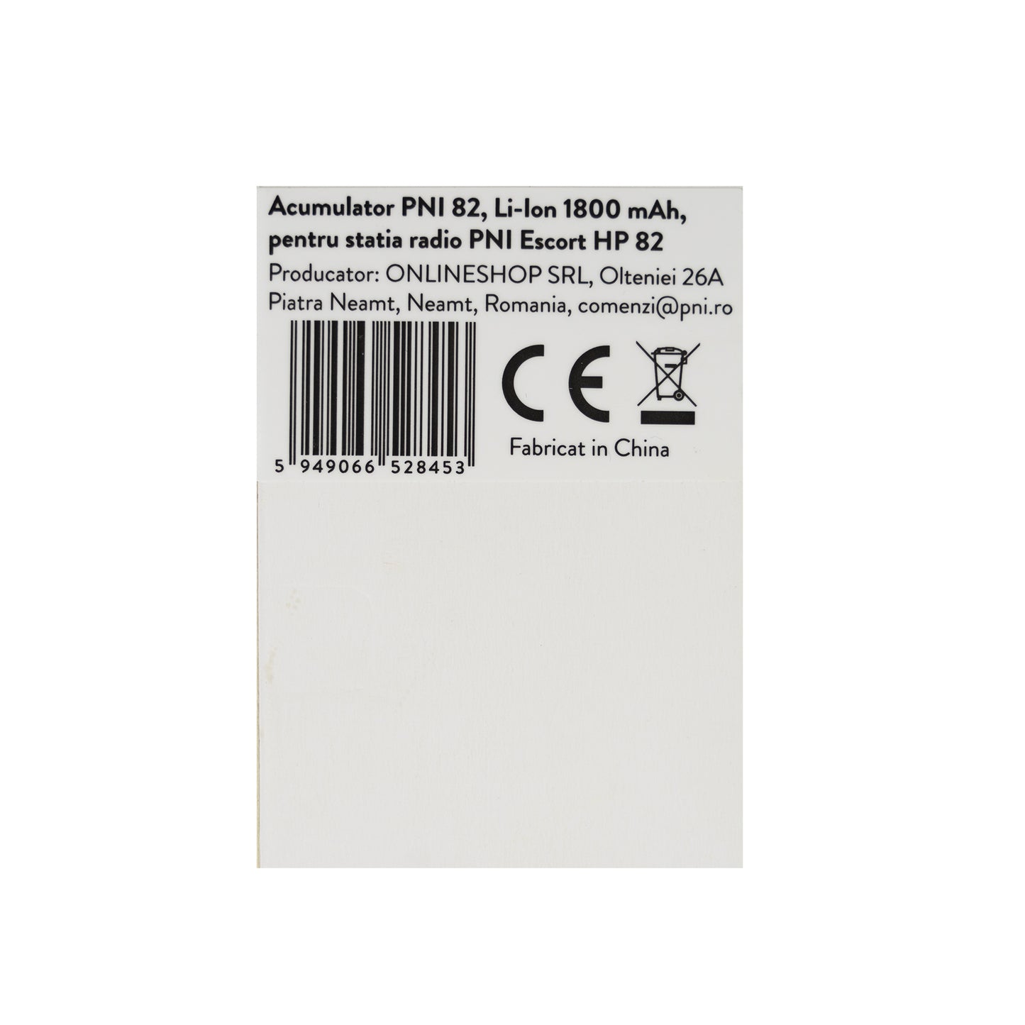 Acumulator PNI 82 Li-Ion 1800 mAh, pentru statia radio PNI Escort HP 82