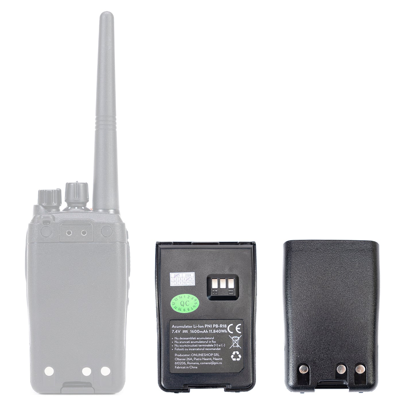 Acumulator PNI PB-R18 pentru statie radio portabila PNI PMR R18, Li-Ion, 1600mAh, 7,4V