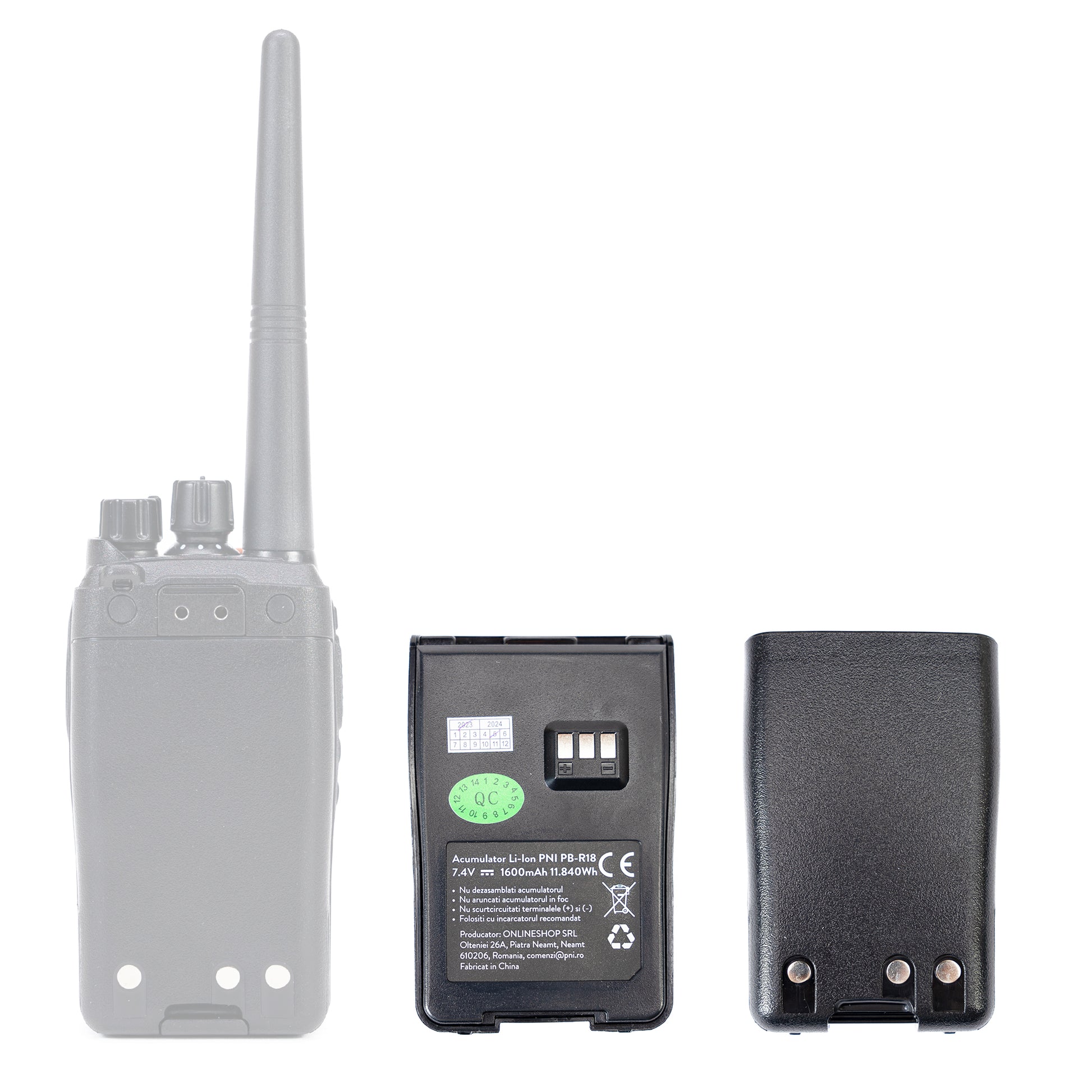 Acumulator PNI PB-R18 pentru statie radio portabila PNI PMR R18, Li-Ion, 1600mAh, 7,4V
