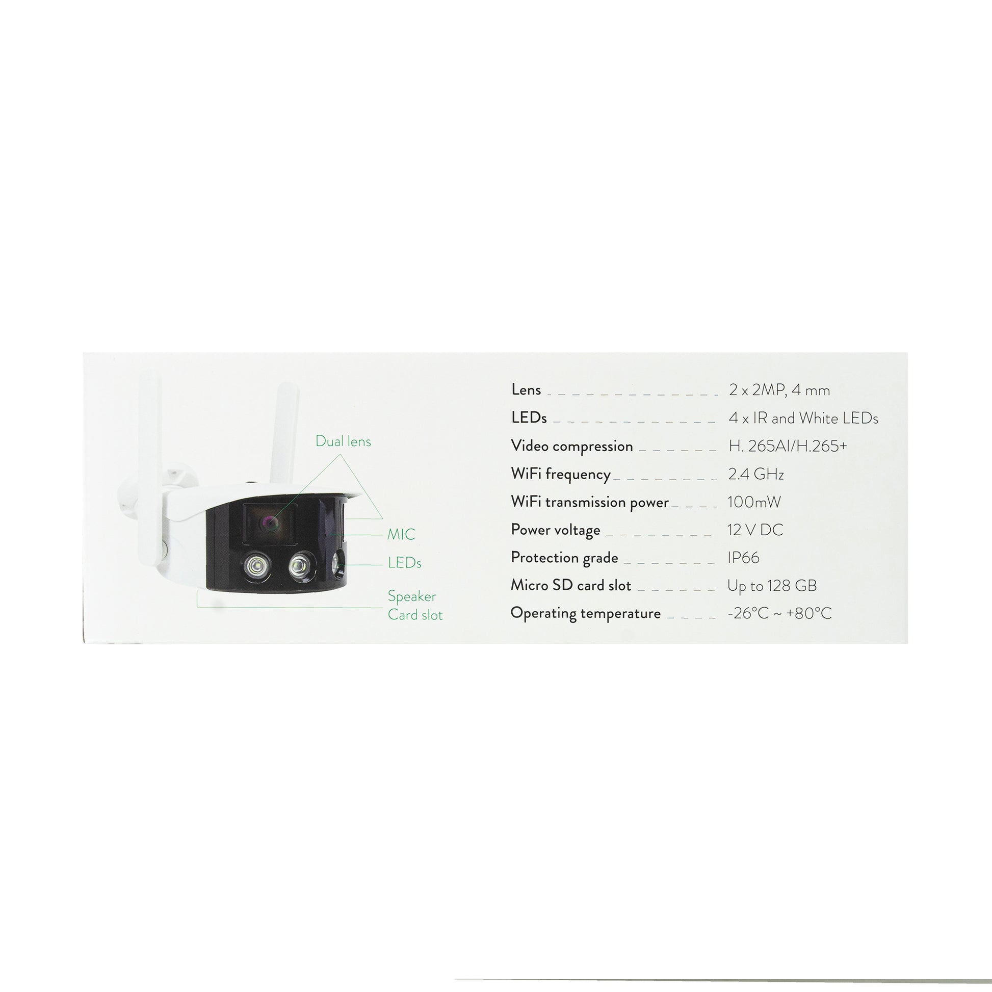 Camera supraveghere video PNI IP590, wireless, cu IP, Dual lens, 2 x 2MP, 180 grade, slot card micro SD