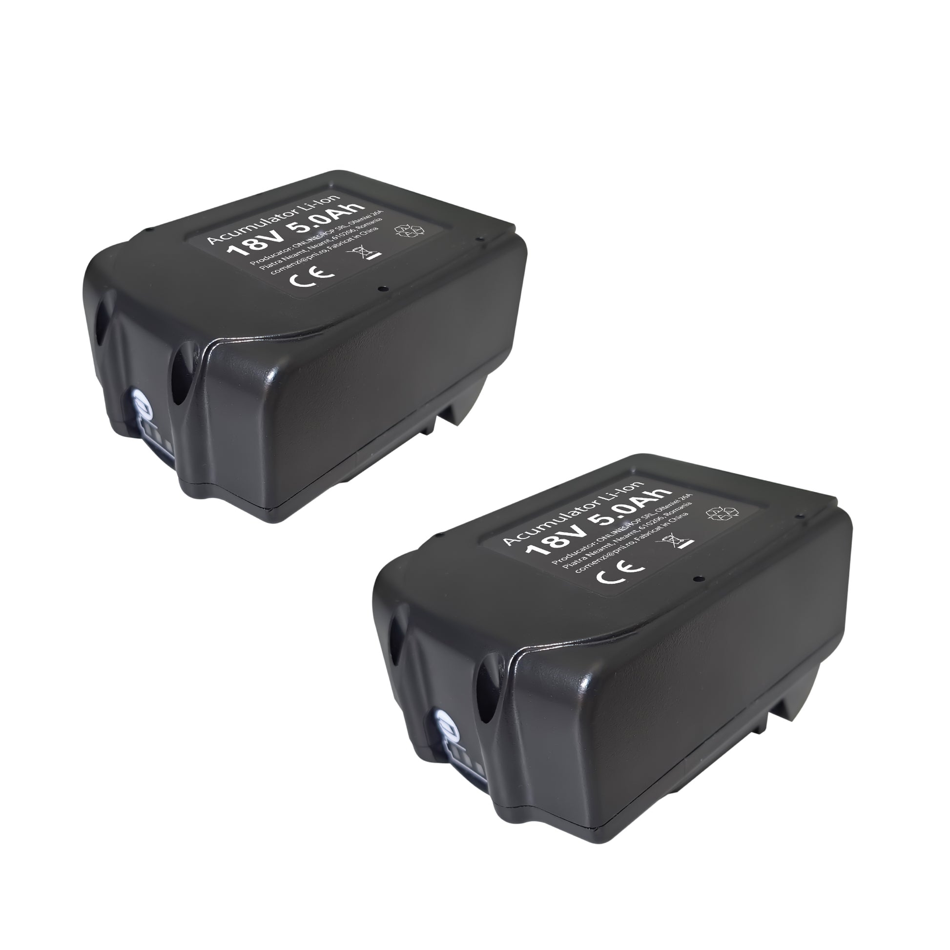 Kit incarcator dublu cu acumulatori PNI DCH218, cu doua porturi USB, include 2 acumulatori 18V 5Ah