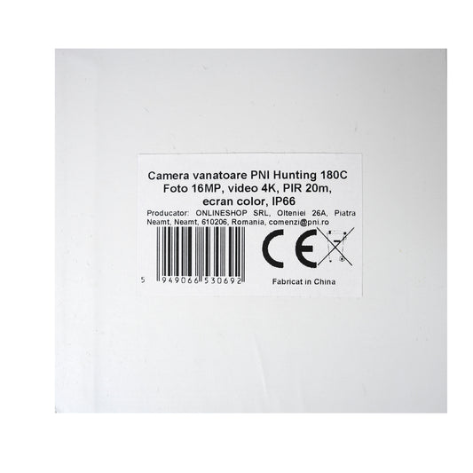 Camera vanatoare PNI Hunting 180C Foto 16MP, video 4K, PIR 20m, ecran color, IP66