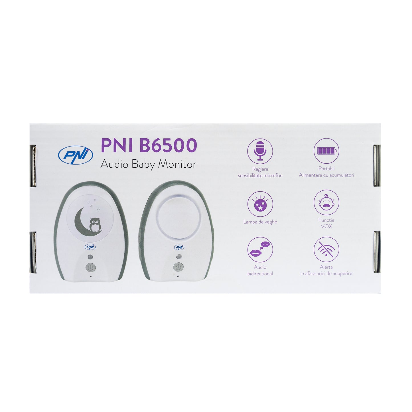 Audio Baby Monitor PNI B6500 wireless, intercom, cu lampa de noapte, functie Vox si Pager, sensibilitate microfon reglabila