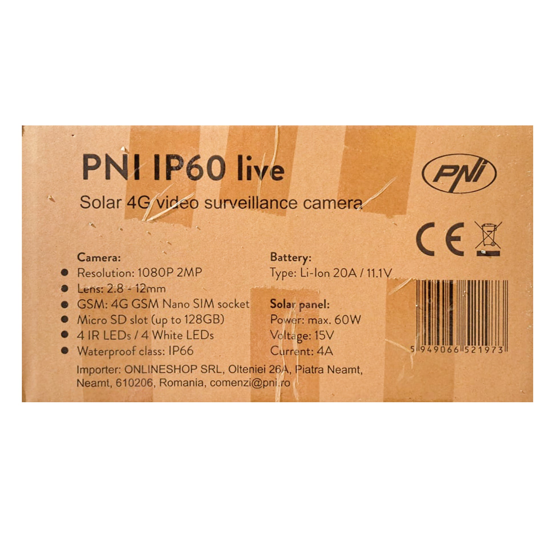 Camera supraveghere video PNI IP60 live PTZ cu panou solar, 2MP, GSM 4G, slot SIM zoom optic 5X