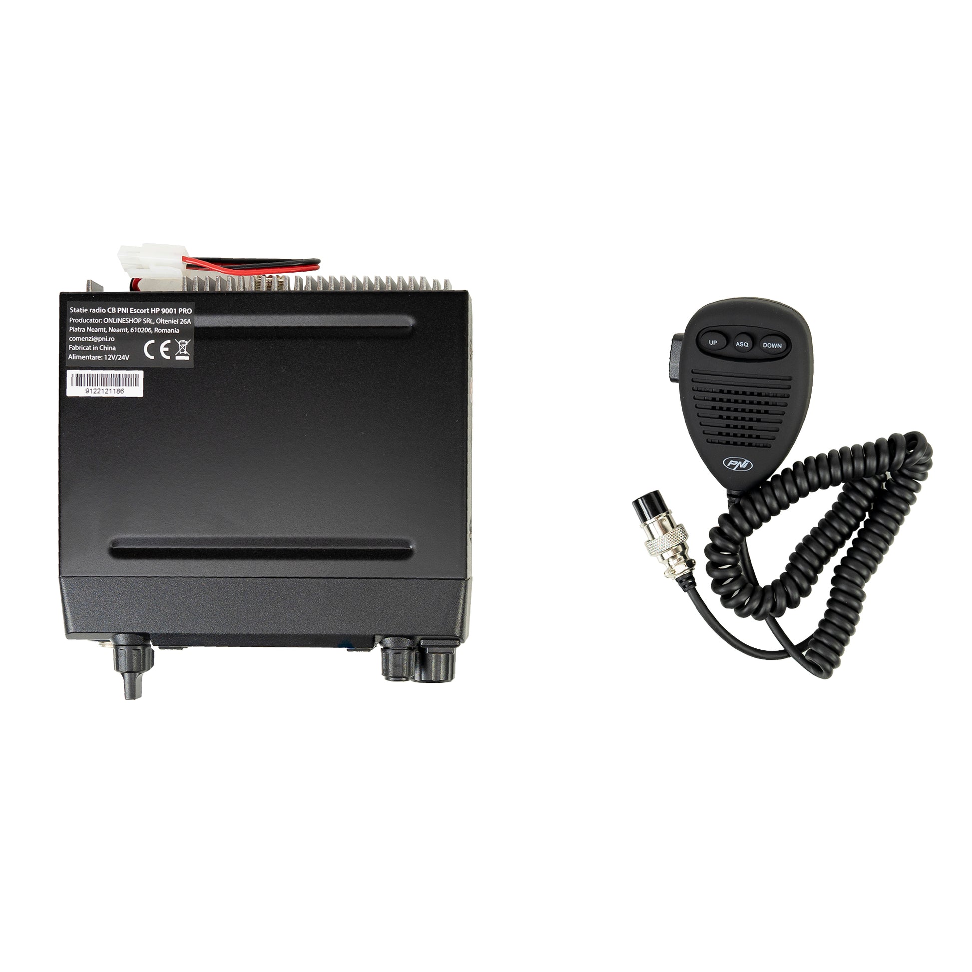 Statie radio CB PNI Escort HP 9001 PRO ASQ reglabil, AM-FM, 12V/24V, 4W, Scan, Dual Watch, ANL, ecran multicolor