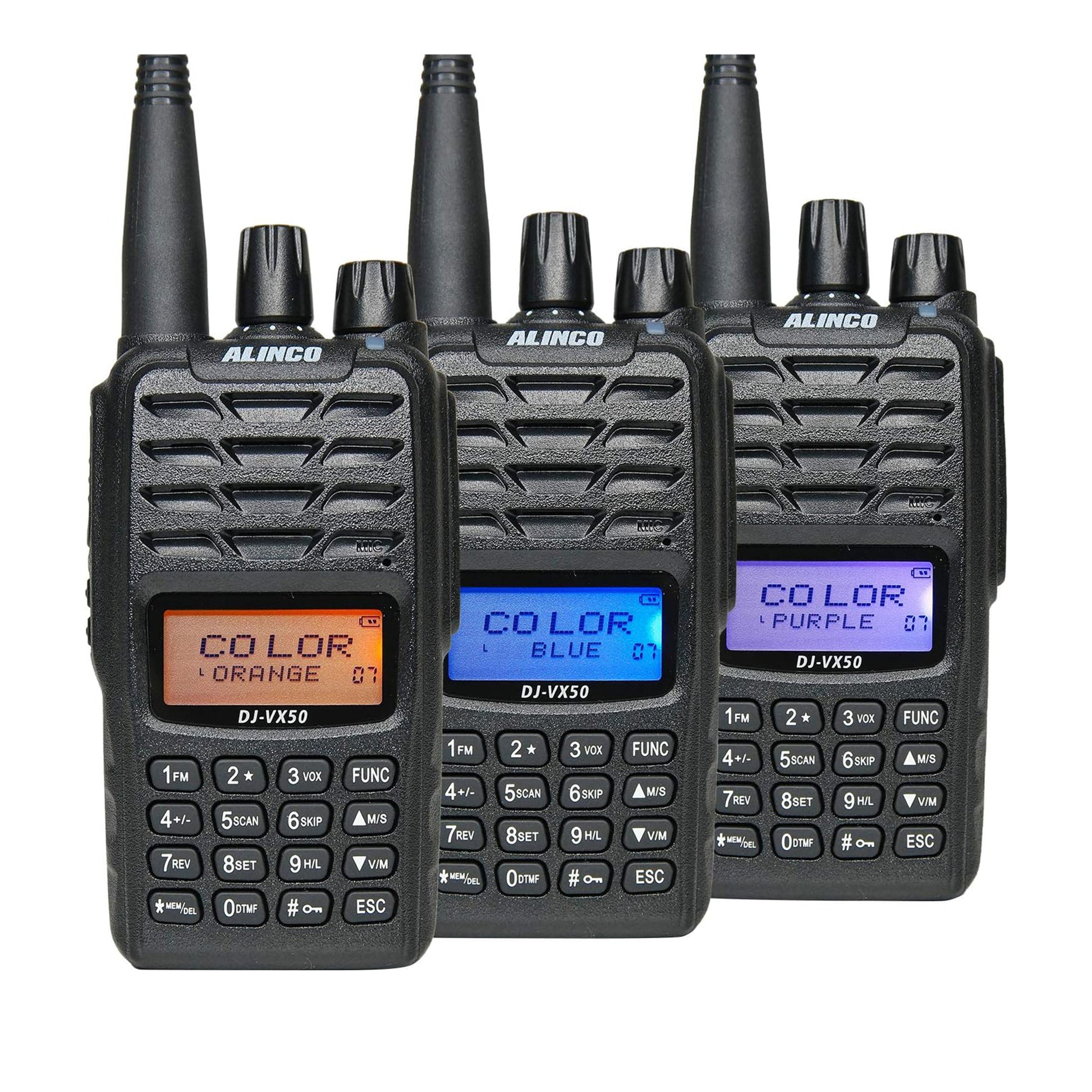 Statie radio VHF/UHF portabila PNI Alinco DJ-VX-50-HE, Dualband, display multicolor, VOX, DTMF, CTCSS-DCS, Radio FM, IP67