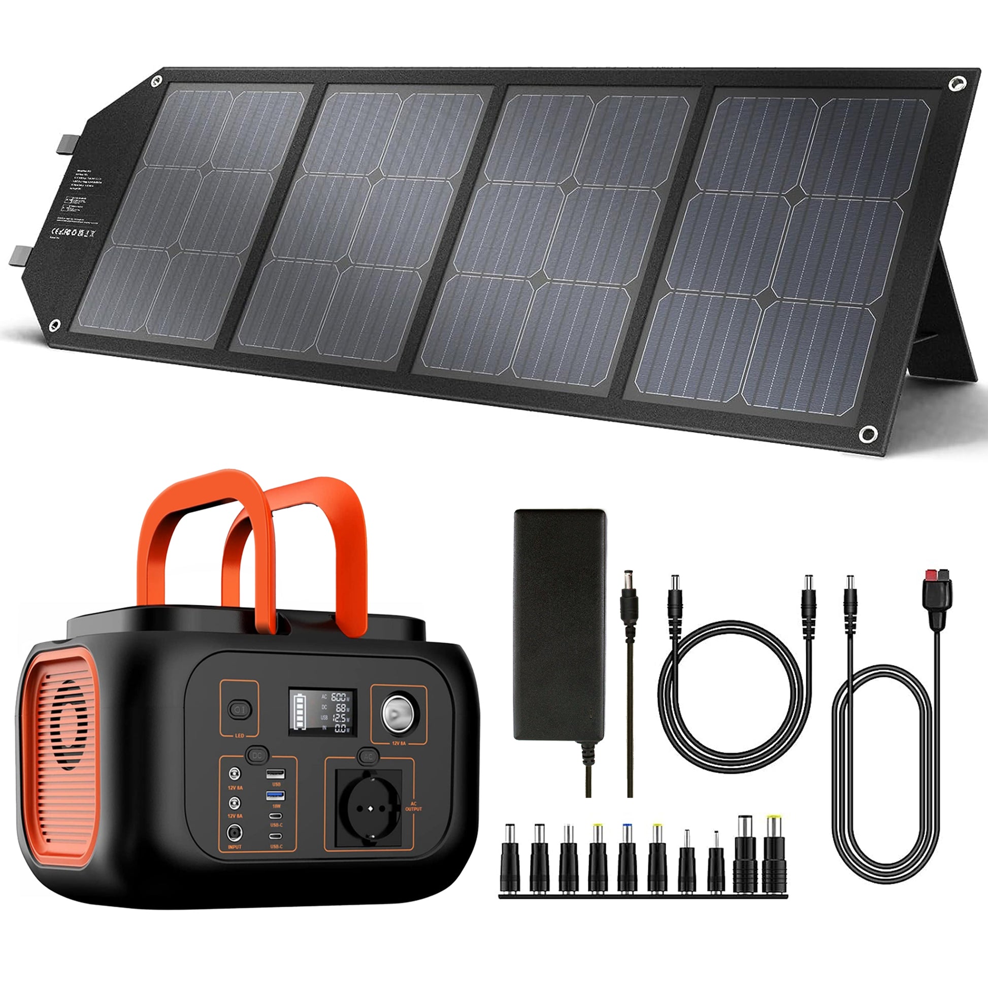 Power station PNI GreenHouse SP600 cu panou solar 100W portabil, Acumulator Litiu 600Wh, 230V, 600W iesire sinus pur, 2 x 12V, 2 x USB QC, 2 x USB Type C