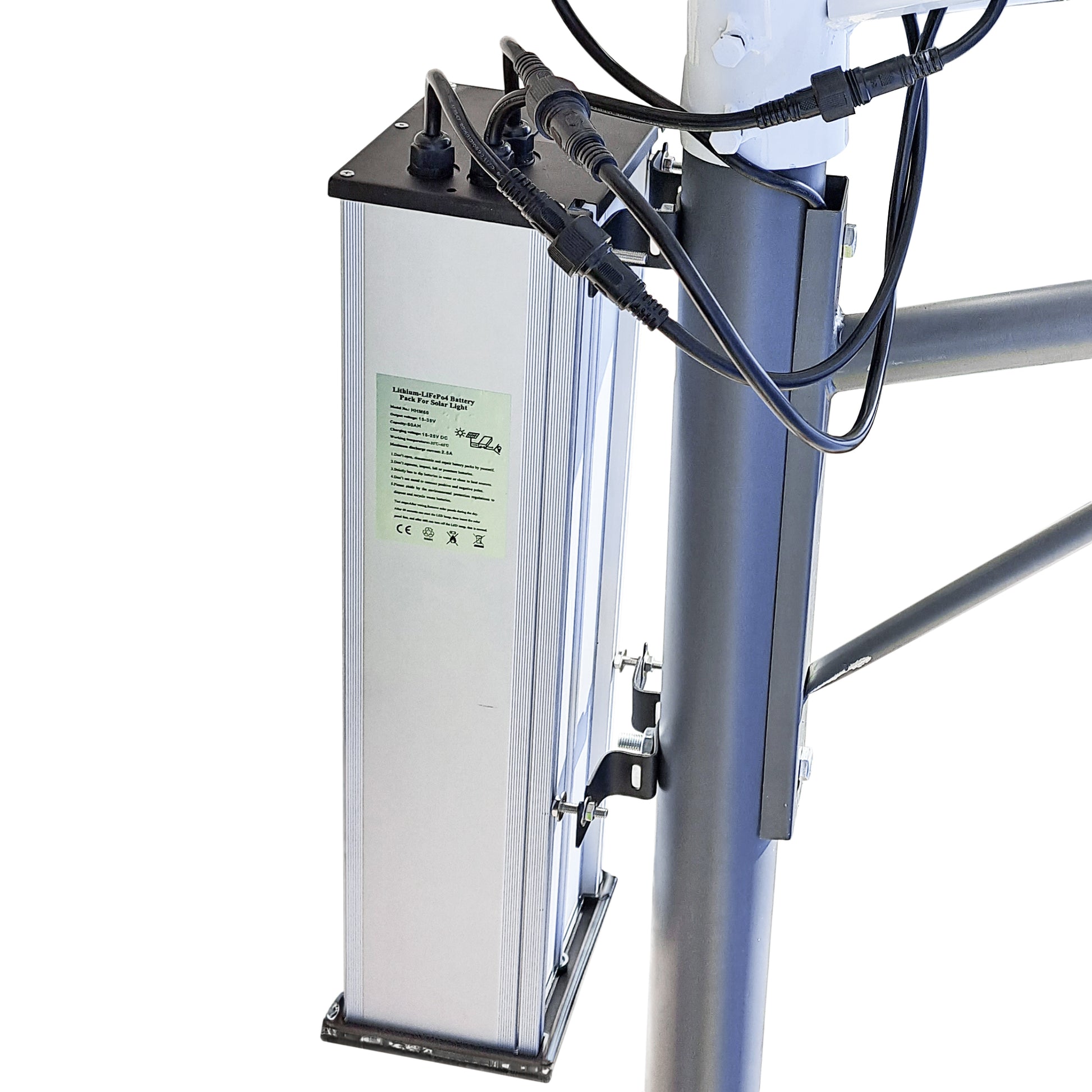 Stalp de iluminat stradal PNI SL802 cu doua panouri fotovoltaice 2 x 80W, proiector LED 2 x 30W, acumulator 60Ah si stalp de montaj lungime 6 metri