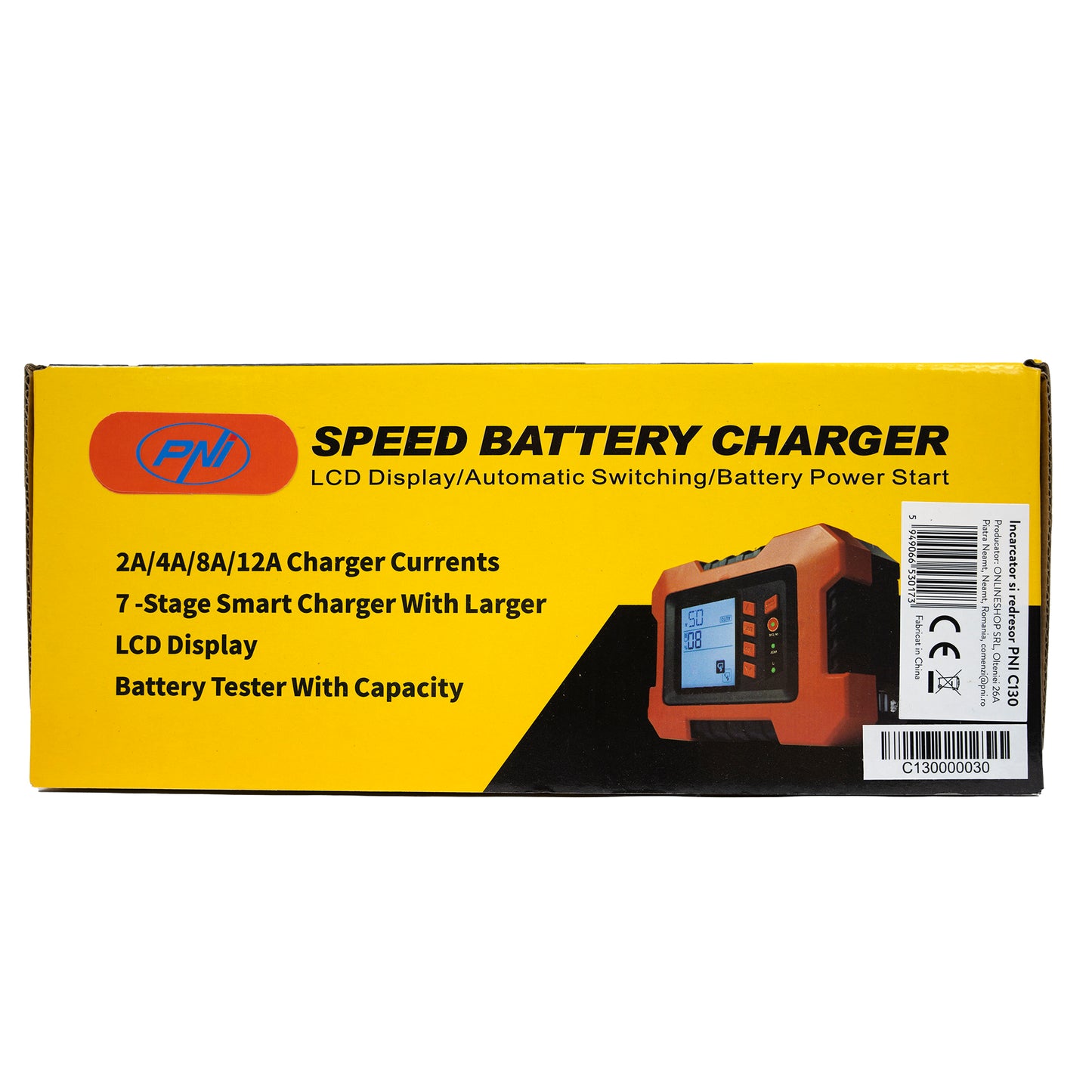 Incarcator si redresor PNI C130 pentru acumulatori auto, intrare 230V, iesire 6V/12V 2A 4A 8A 12A, iesire 24V 1A 2A 4A 6A, 2 porturi USB