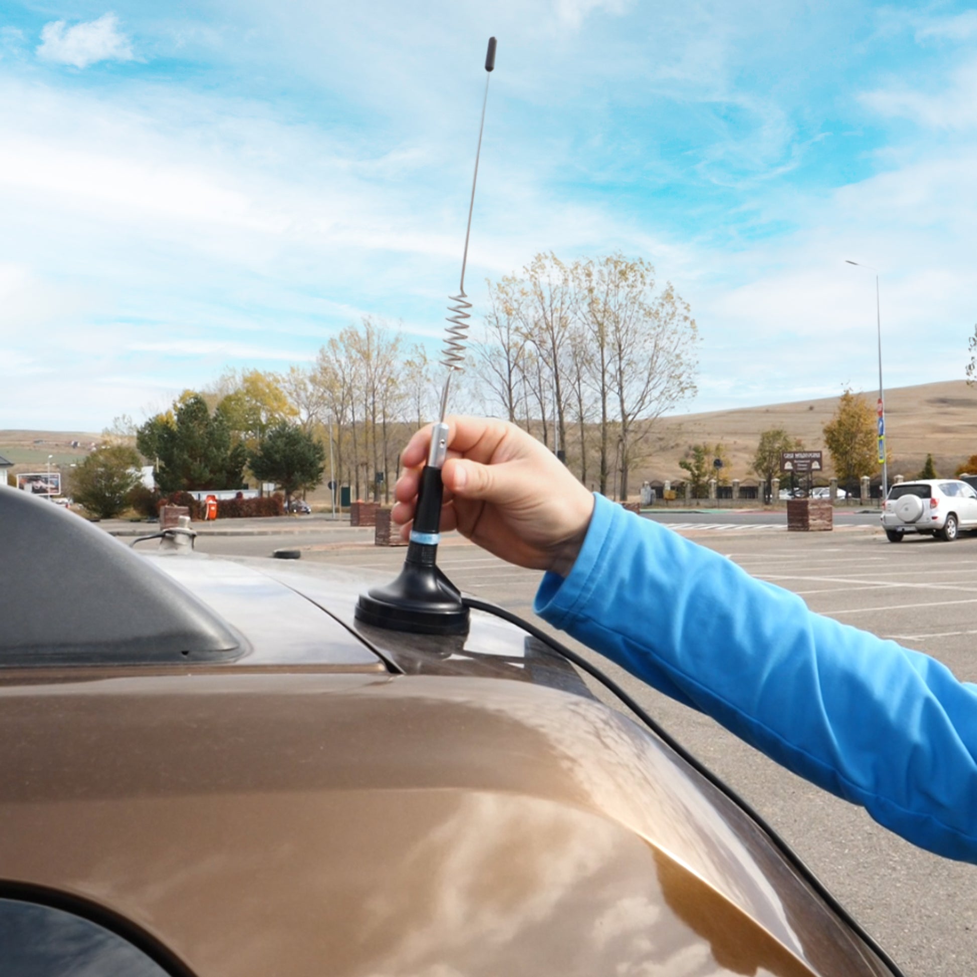 Antena CB PNI ML29 lungime 34 cm, cu magnet inclus diametru 70 mm si cablu RG58