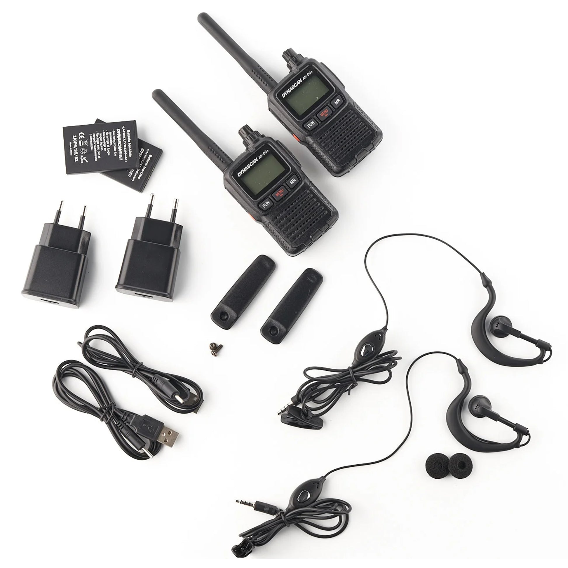 Statie radio portabila PMR PNI Dynascan AD-09 +, 446MHz, 0.5W, 16CH, set cu 2bc