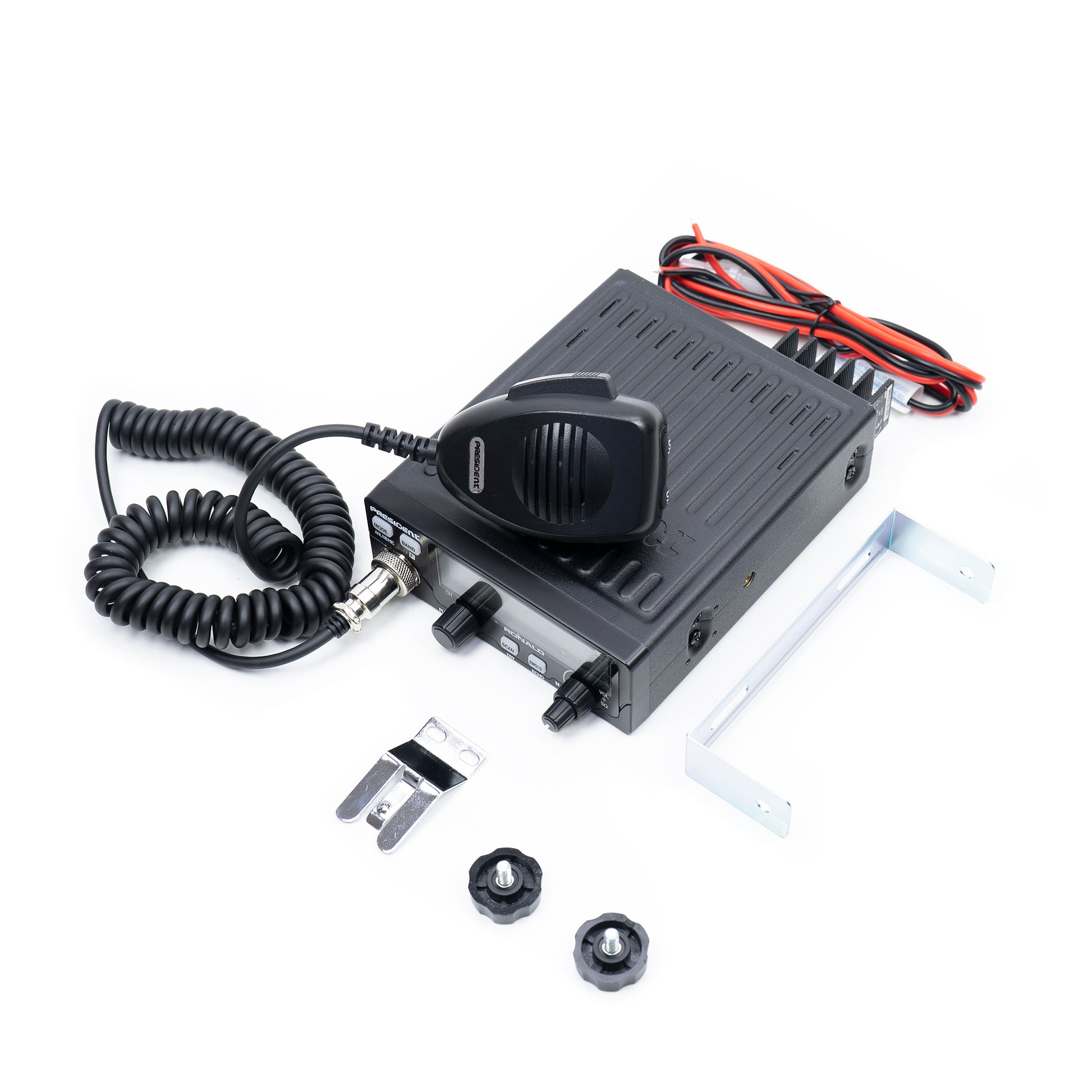 Kit Statie radio CB President RONALD ASC 10/12M + Antena CB PNI ML70, lungime 70cm, 26-30MHz, 200W