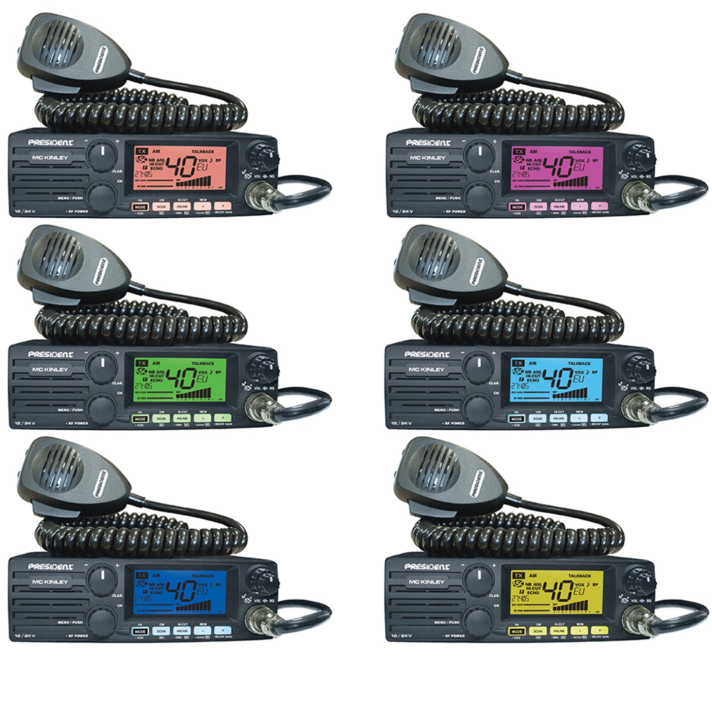 Kit Statie radio CB President MC KINLEY ASC AM FM LSB + Antena CB PNI ML70, lungime 70cm, 26-30MHz, 200W