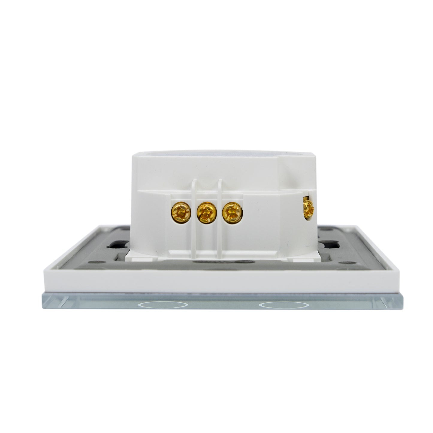 Intrerupator cap scara si cap cruce dublu cu touch PNI CS202W din sticla, alb cu LED indicator, 800W / intrerupator