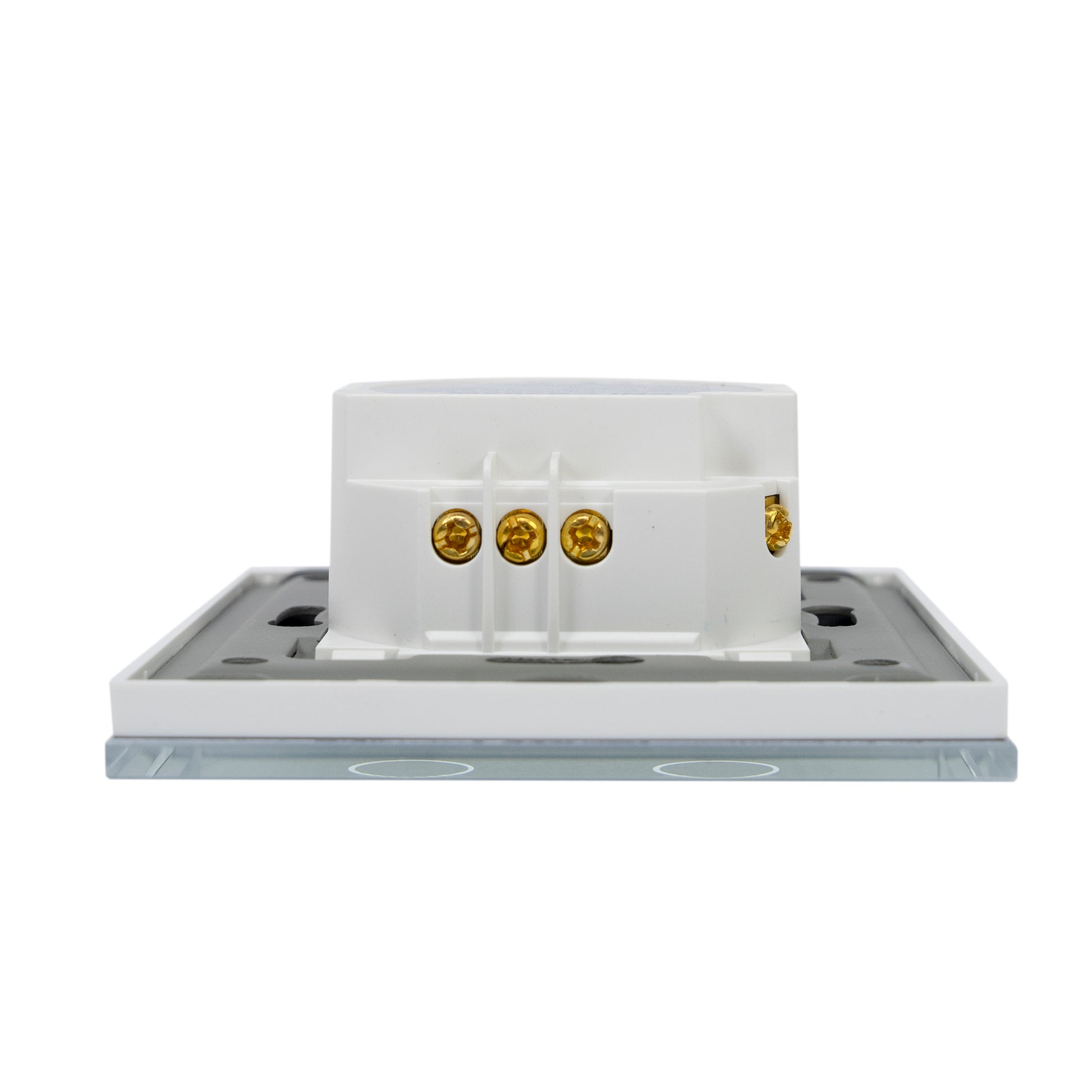 Intrerupator cap scara si cap cruce dublu cu touch PNI CS202W din sticla, alb cu LED indicator, 800W / intrerupator