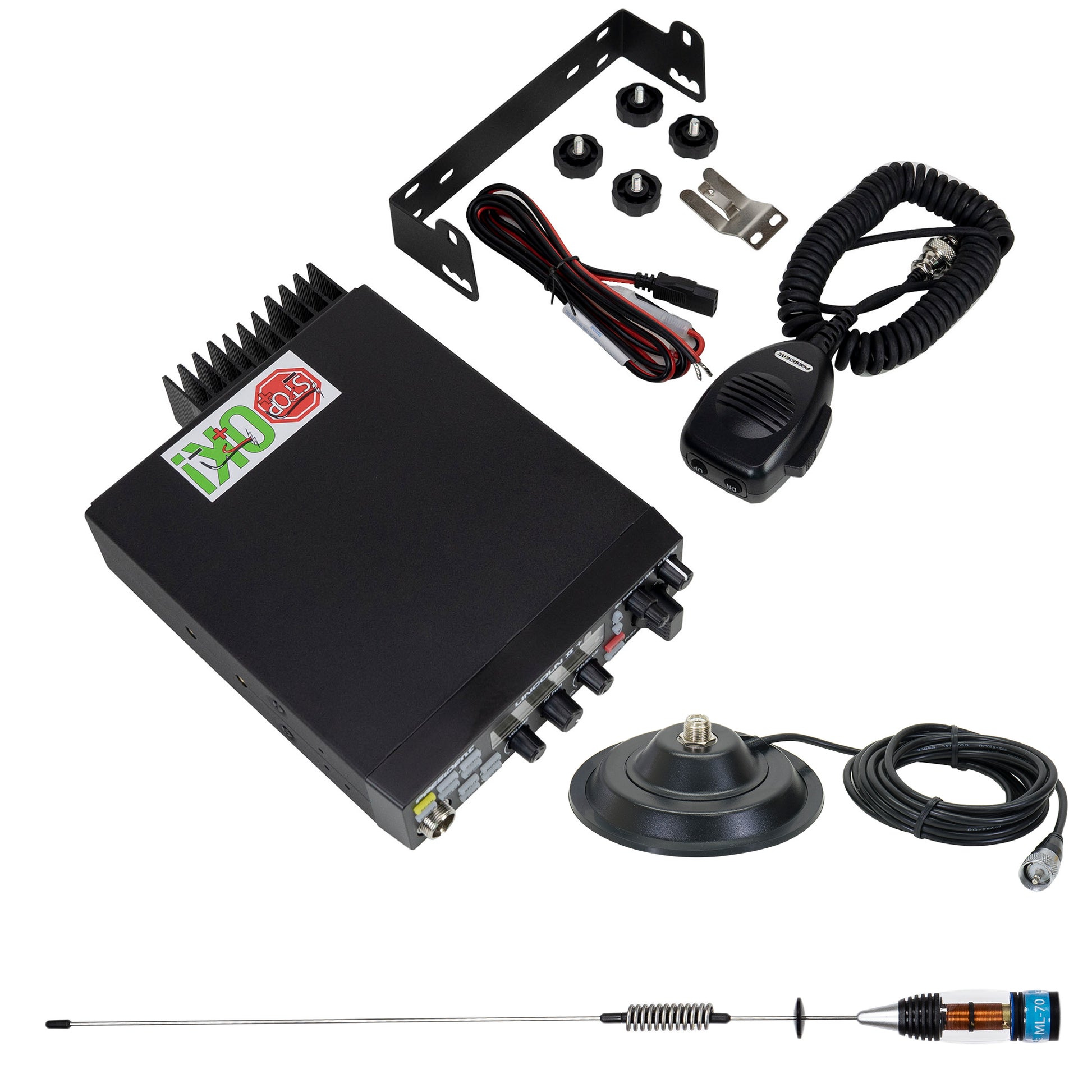 Kit Statie radio CB President LINCOLN II + Antena CB PNI ML70, lungime 70cm, 26-30MHz, 200W