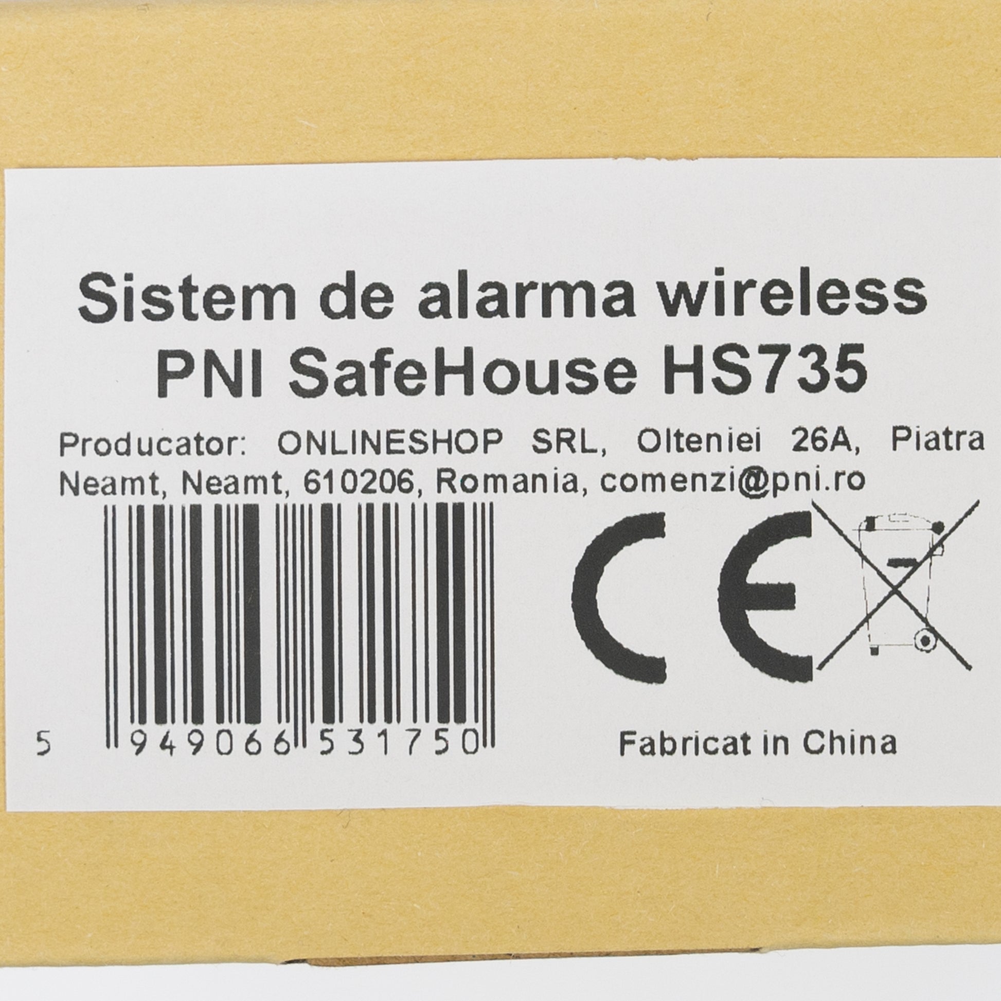 Sistem de alarma wireless PNI SafeHouse HS735, infrarosu, conectare fara fir, antiefractie, alb