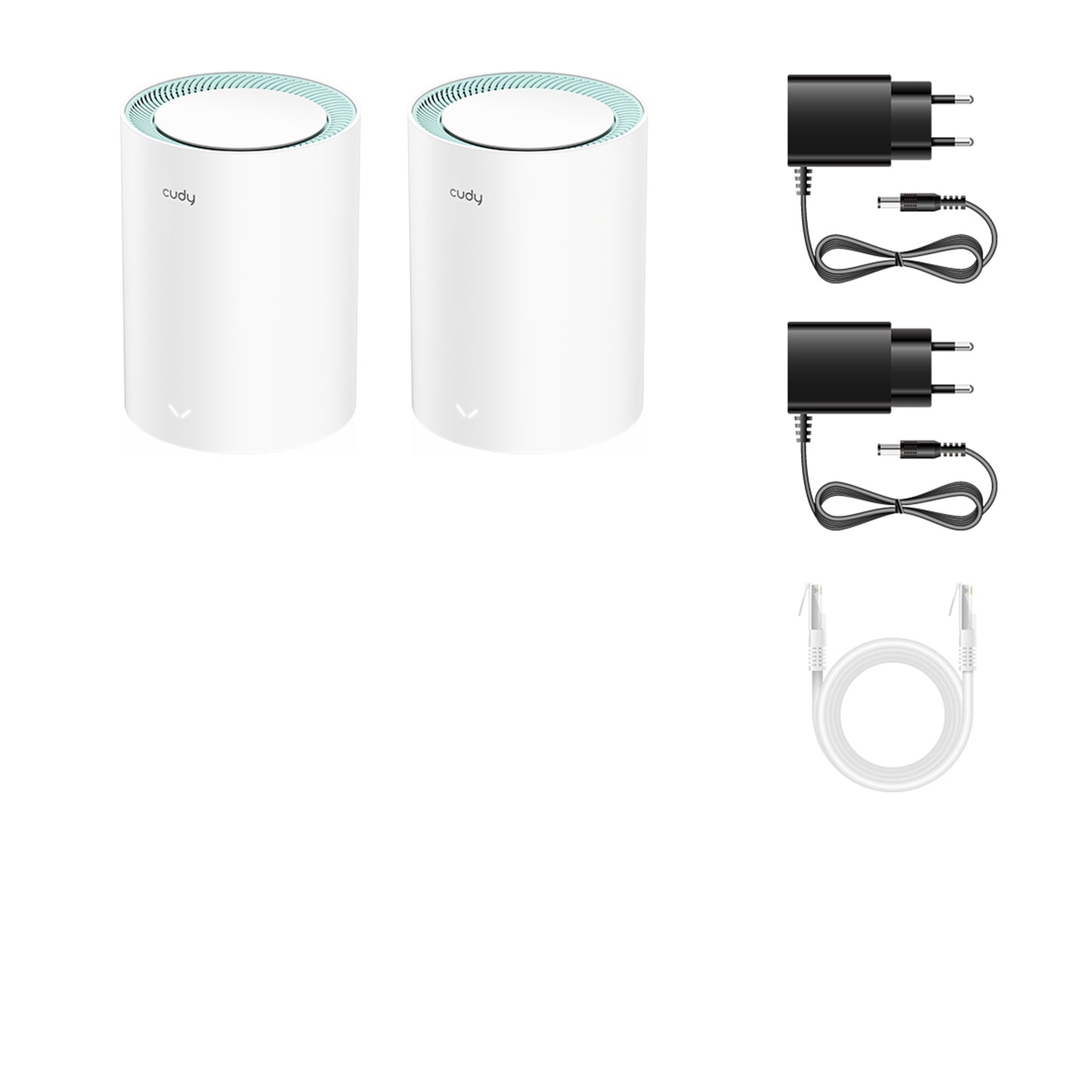 Sistem Mesh Wi-Fi PNI AC1200, M1300, Dual-band, LAN/WAN, Gigabit, acoperire completa pentru casa 2 buc router, alb