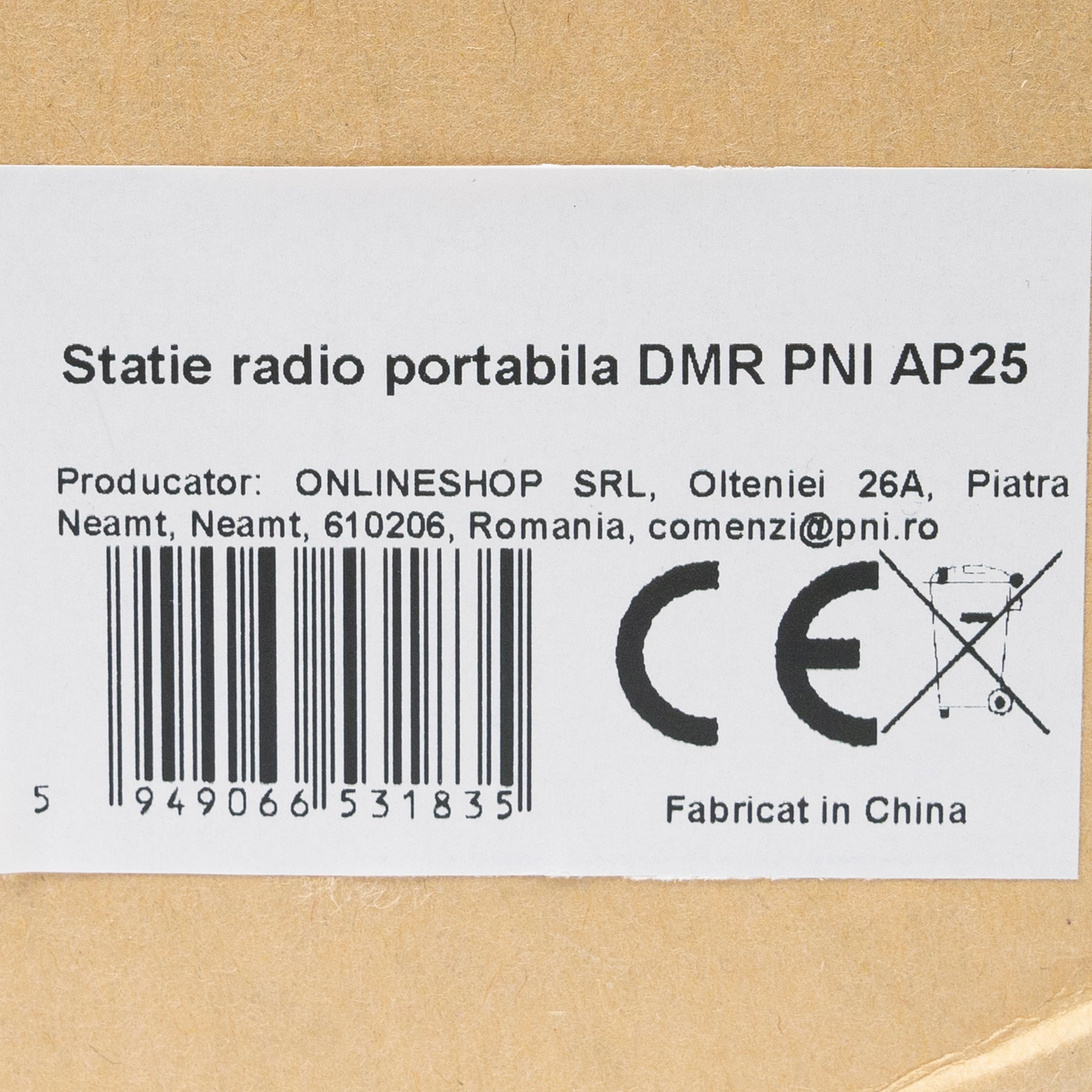 Statie radio UHF portabila PNI AP25, DMR, 500CH, 2450mAh, mod analog si digital, IP67