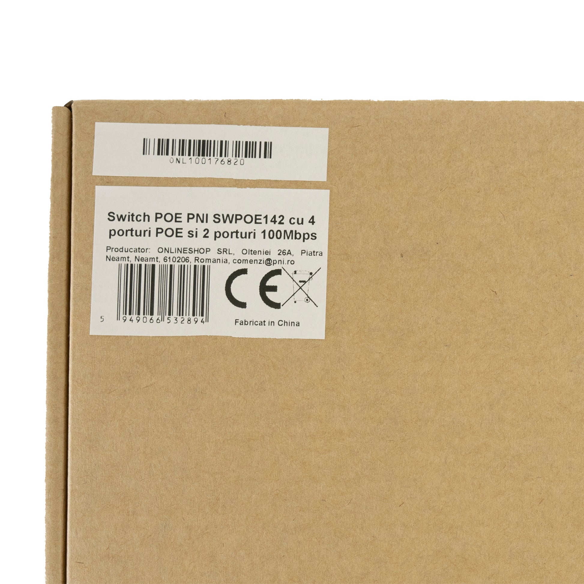 Switch POE PNI SWPOE142 cu 4 porturi POE si 2 porturi 100Mbps, 1.2 Gbps